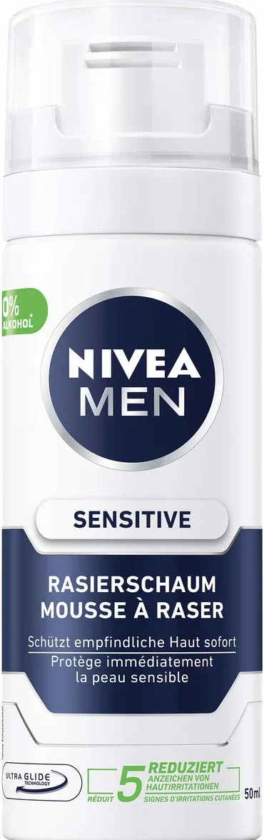 NIVEA MEN Sensitive pianka do golenia 10 x 50 ml podróżna