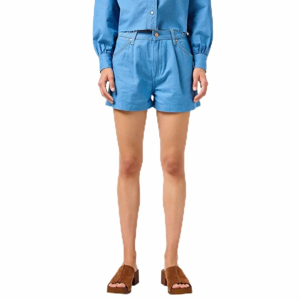 Wrangler Pleated Short - Szorty jeansowe Kobiety