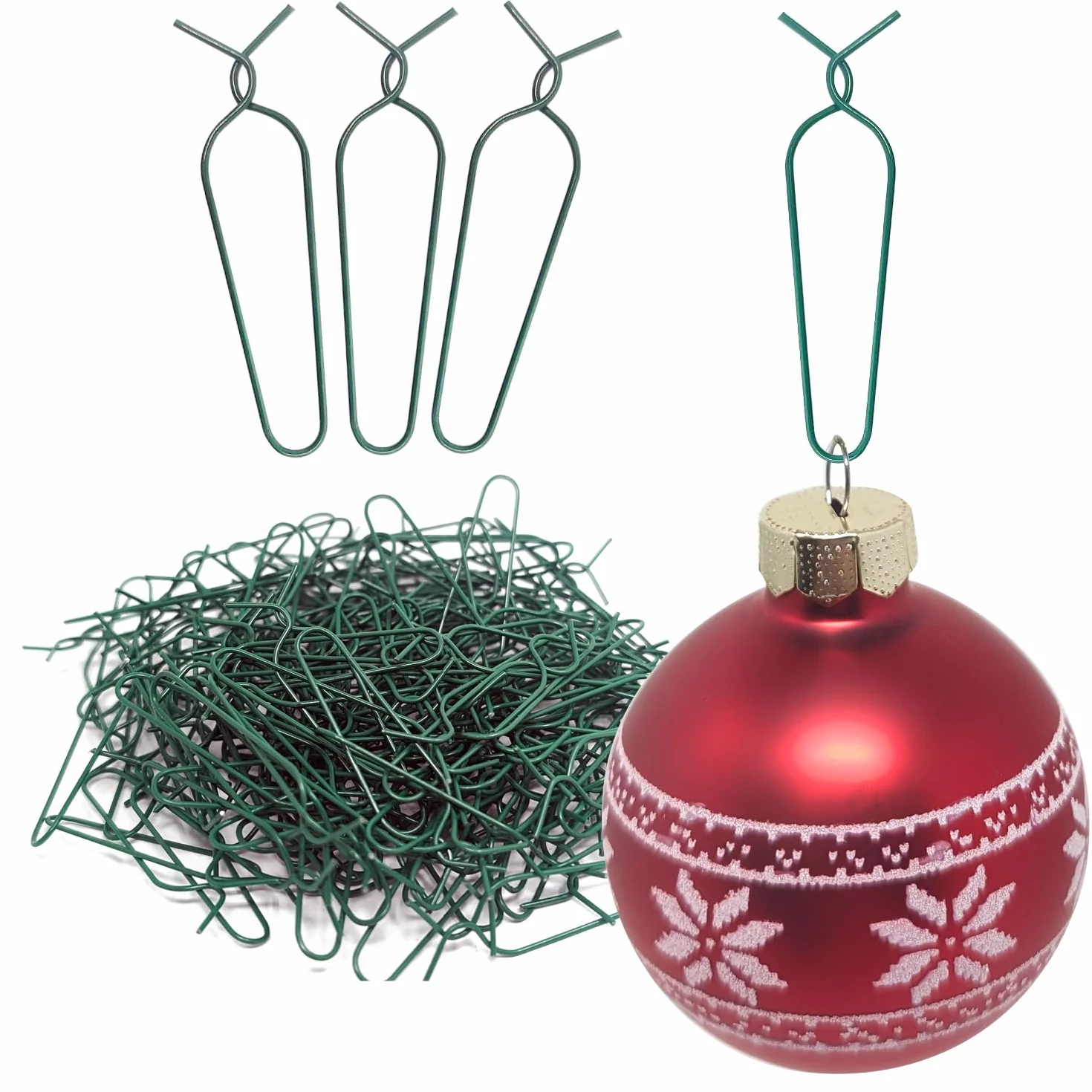 COM-FOUR® 150x haczyki do ozdób choinkowych - wieszaki na bombki choinkowe - szybkie wieszaki do ozdób choinkowych - haczyki metalowe wielokrotnego uzytku - zawieszki w ksztalcie bombek