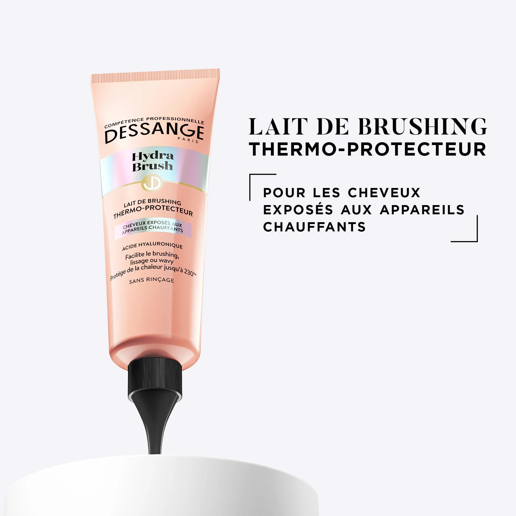DESSANGE - Zestaw nawilżający i dyscyplinujący Hydra Brush - Dyscyplinujący szampon + Termoprotekcyjne mleko do Brushingu + 48H* Anti -Frizz Finish Serum - Formuła wzbogacona kwasem hialuronowym*