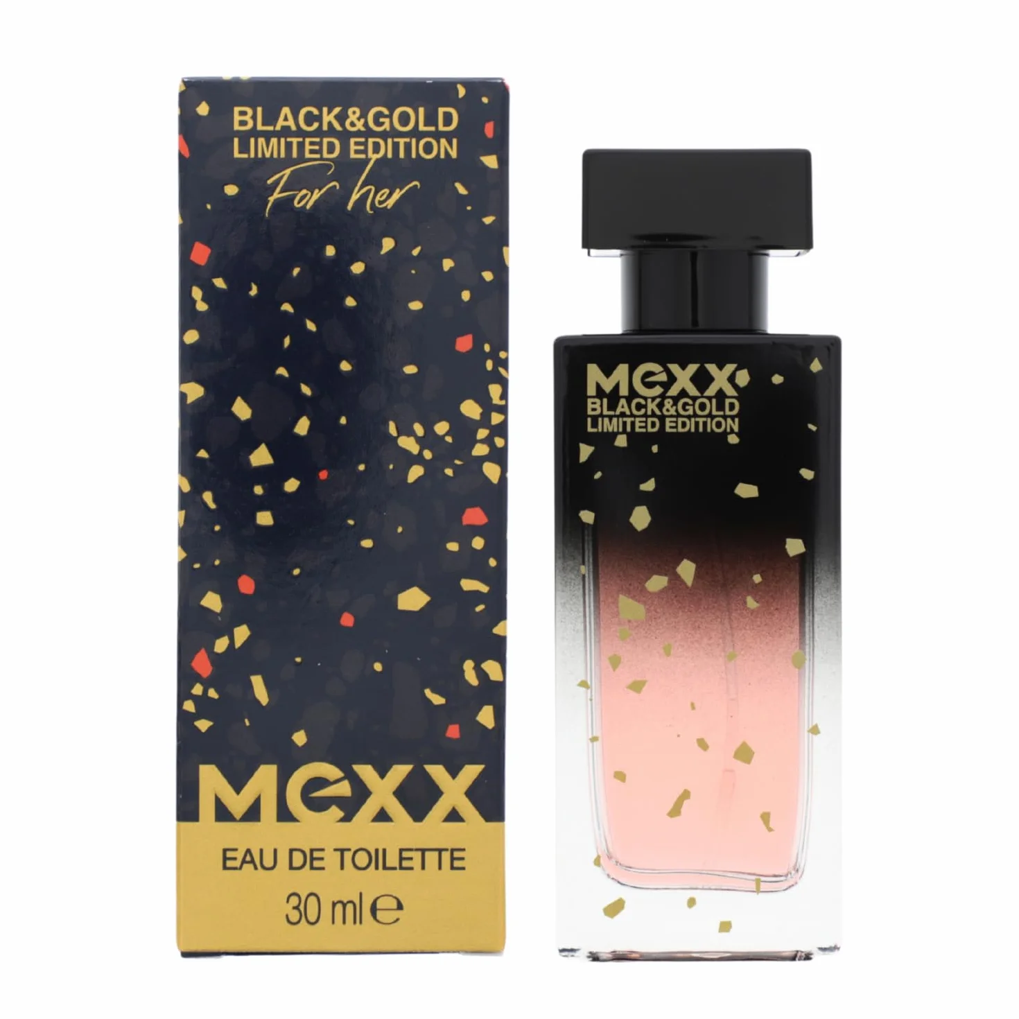 Mexx Black & Gold Limited Edition Woman Eau de Toilette, zmysłowo-kwiatowy zapach dla kobiet, 30 ml
