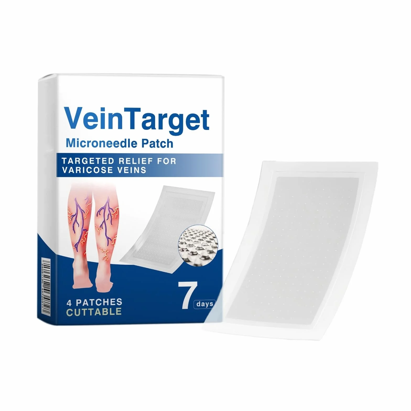 Vein Target plastry z mikroigiełkami, Veintarget Microdarts, 2026, zaawansowane plastry na żylaki, pielęgnacja nóg z naturalnymi składnikami, do wszystkich rodzajów skóry, 1 pudełko