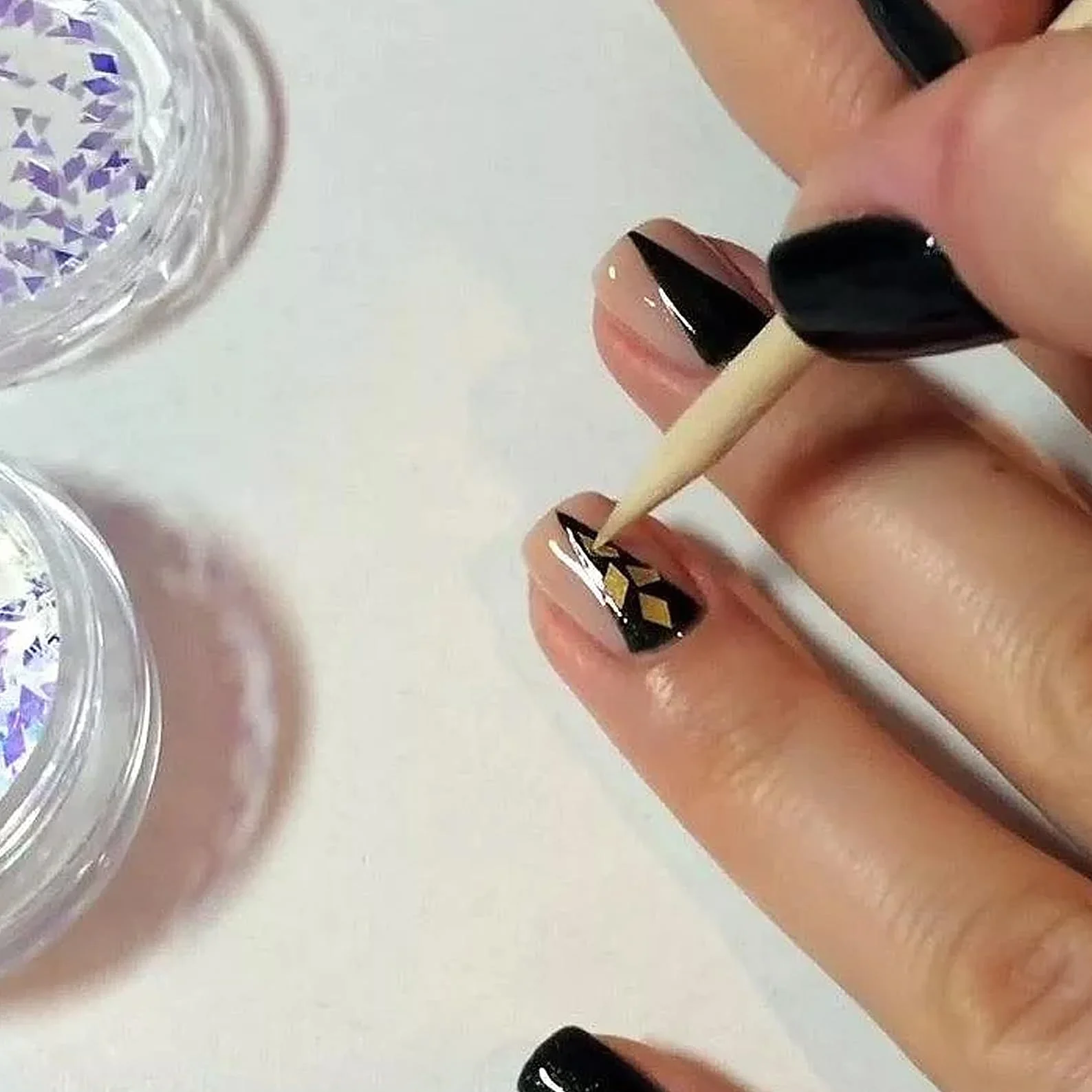 100 sztuk pomarańczowych drewnianych patyczków, 114 mm, pomarańczowe drewniane patyczki do skórek, podwójne drewniane popychacz do skórek paznokci, do manicure, pedicure, pielęgnacji skórek paznokci