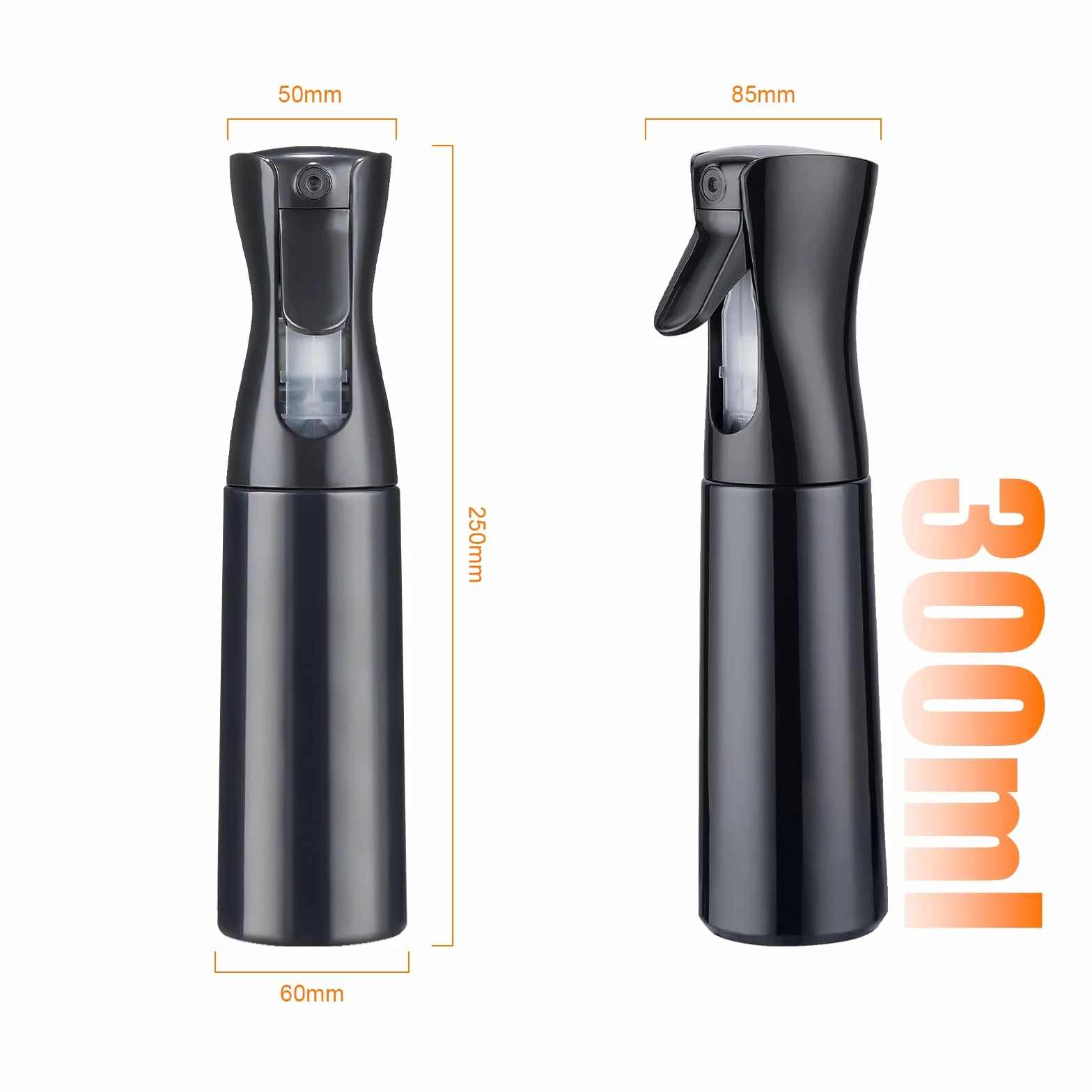 GRIFEMA Butelka Spryskiwacz 300 ml – drobna mgiełka 360°, ciągłego rozpylania, do włosów, roślin, sprzątania