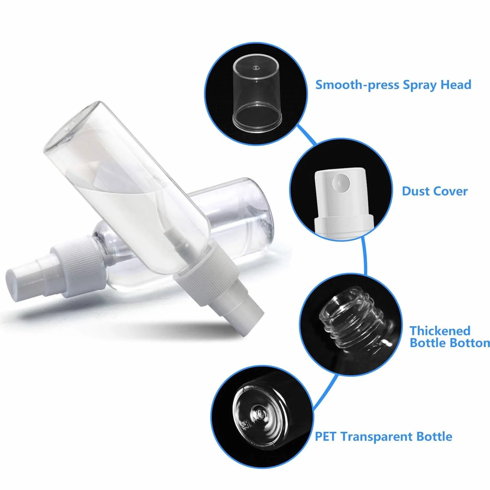 Spray Bottle Small 4 * 20ml, Atomizer Spray Bottle Empty, Atomizer Spray Bottles, Fine Mist Refillable Mini Perfume Atomizers, Plastic Pump Container for Travel and Going Out