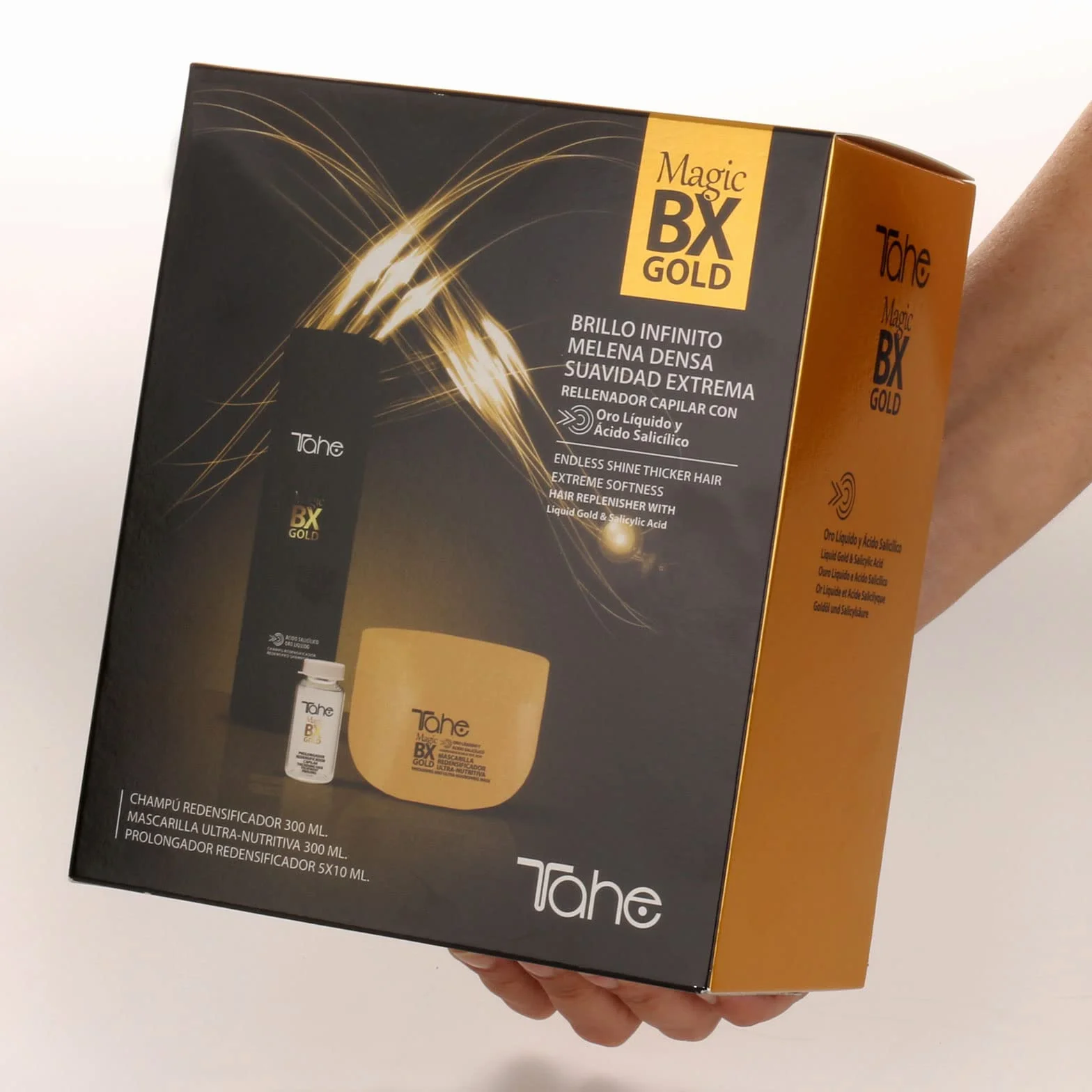 Tahe Magic BX Gold Pack Szampon rezagęszczający 300 ml + maska 300 ml + zabieg 50 ml