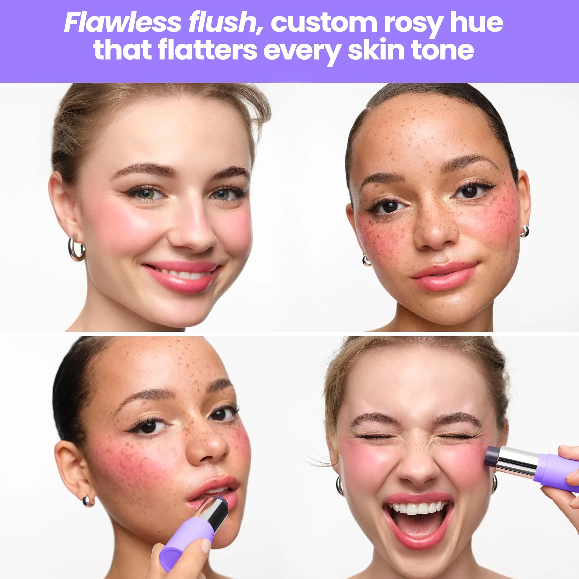 Wonderskin Blush Stick pH-Aktywowany – Wielofunkcyjny Stick pHlush, Kremowy Tint do Policzków i Ust, Orzeźwiający i Odżywczy Makijaż Dostosowujący Kolor