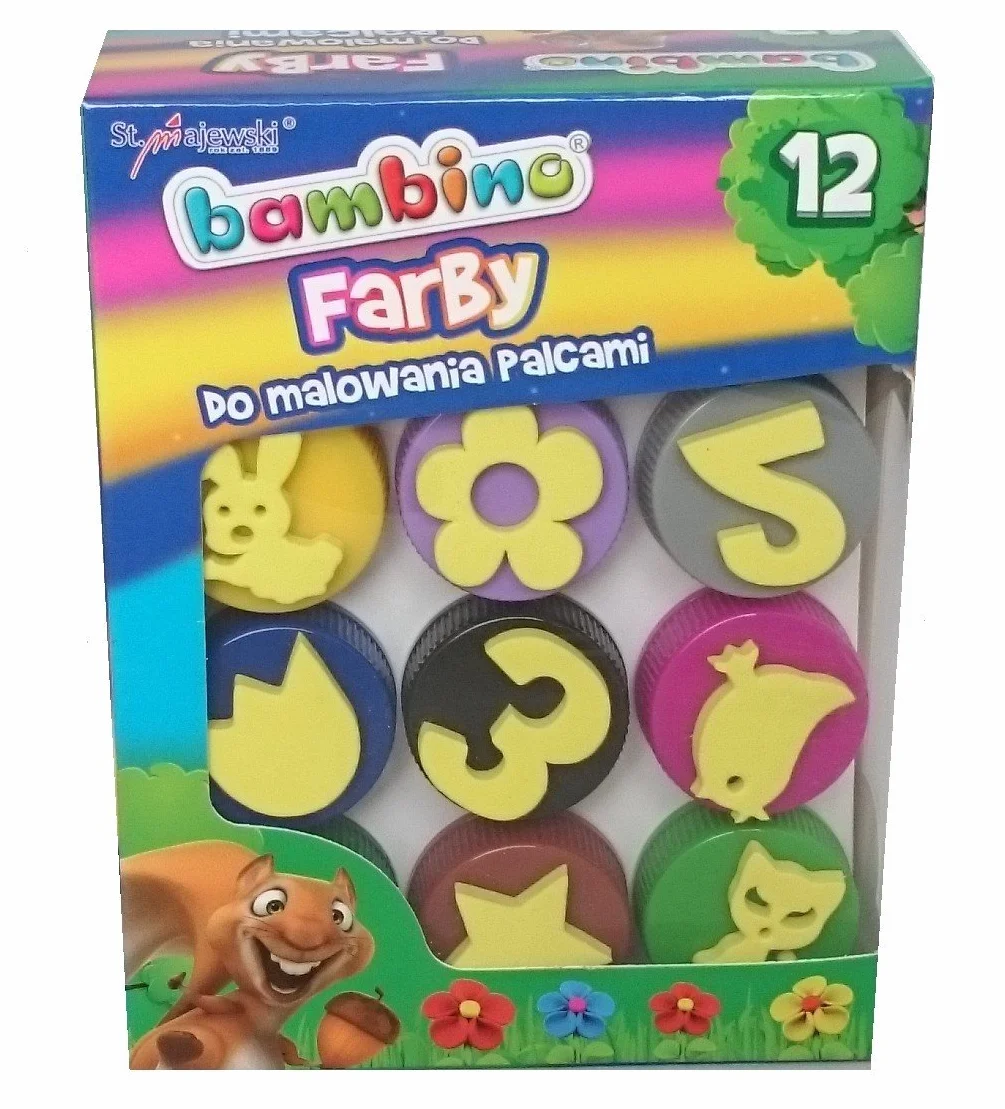 Farby do malowania palcami 12 kolorów