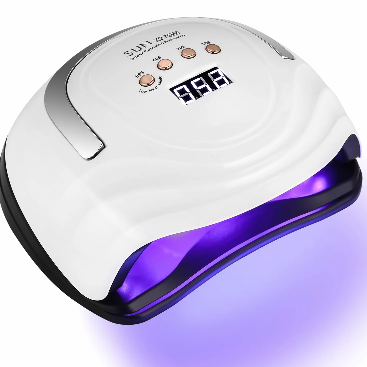 Lampa żelowa UV LED, 380 W, profesjonalna automatyczna suszarka do paznokci, 81 diod LED, szybkoschnąca, duży ekran LCD, 4 timery 10s/30s/60s/99s do półtrwałych lakierów, żelu i lakierów