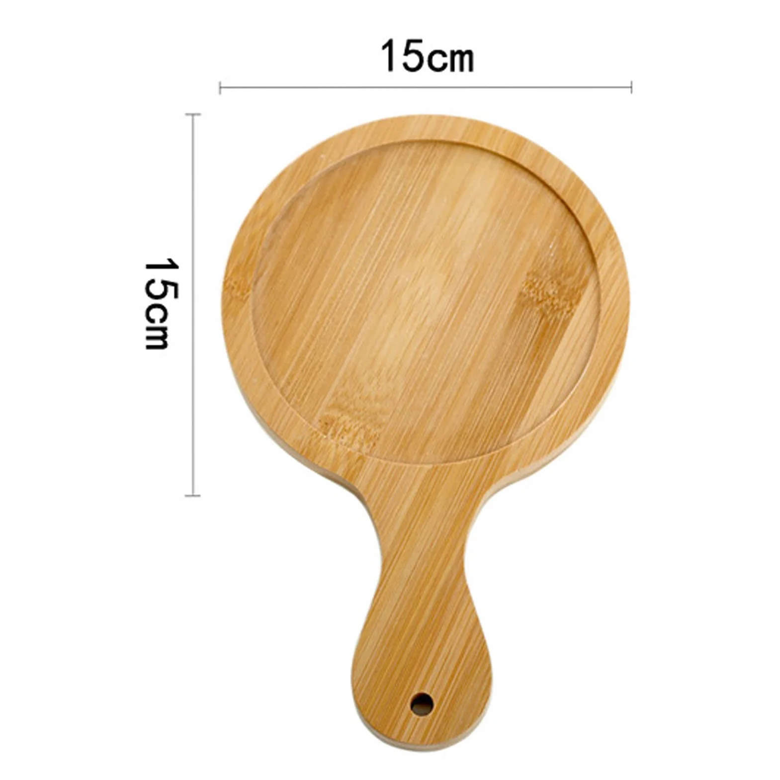 Shanrya Okrągły talerz do serwowania pizzy, solidna drewniana taca do serwowania pizzy do restauracji (15 cm do pizzy 12,7 cm)