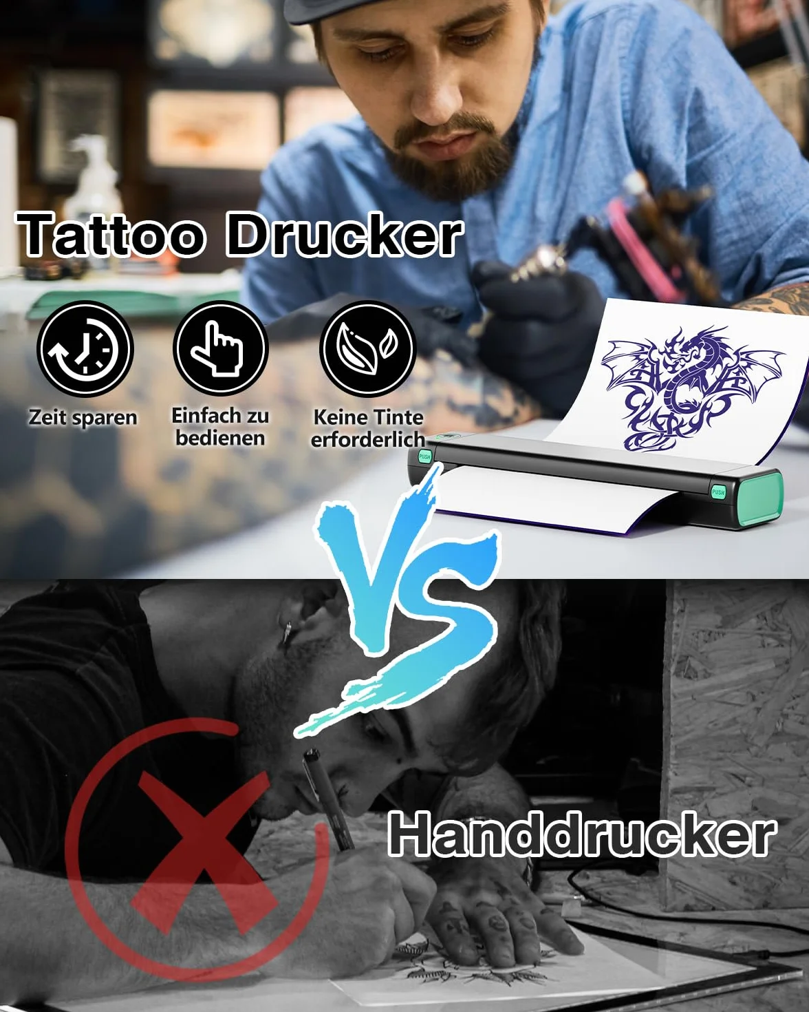 Phomemo M08F Drukarka Tatuaż Termiczny Tatuaż Tattoo Maszyny do Tatuażu z 10 sztuk Tattoo Tattoo Tattoo Paper