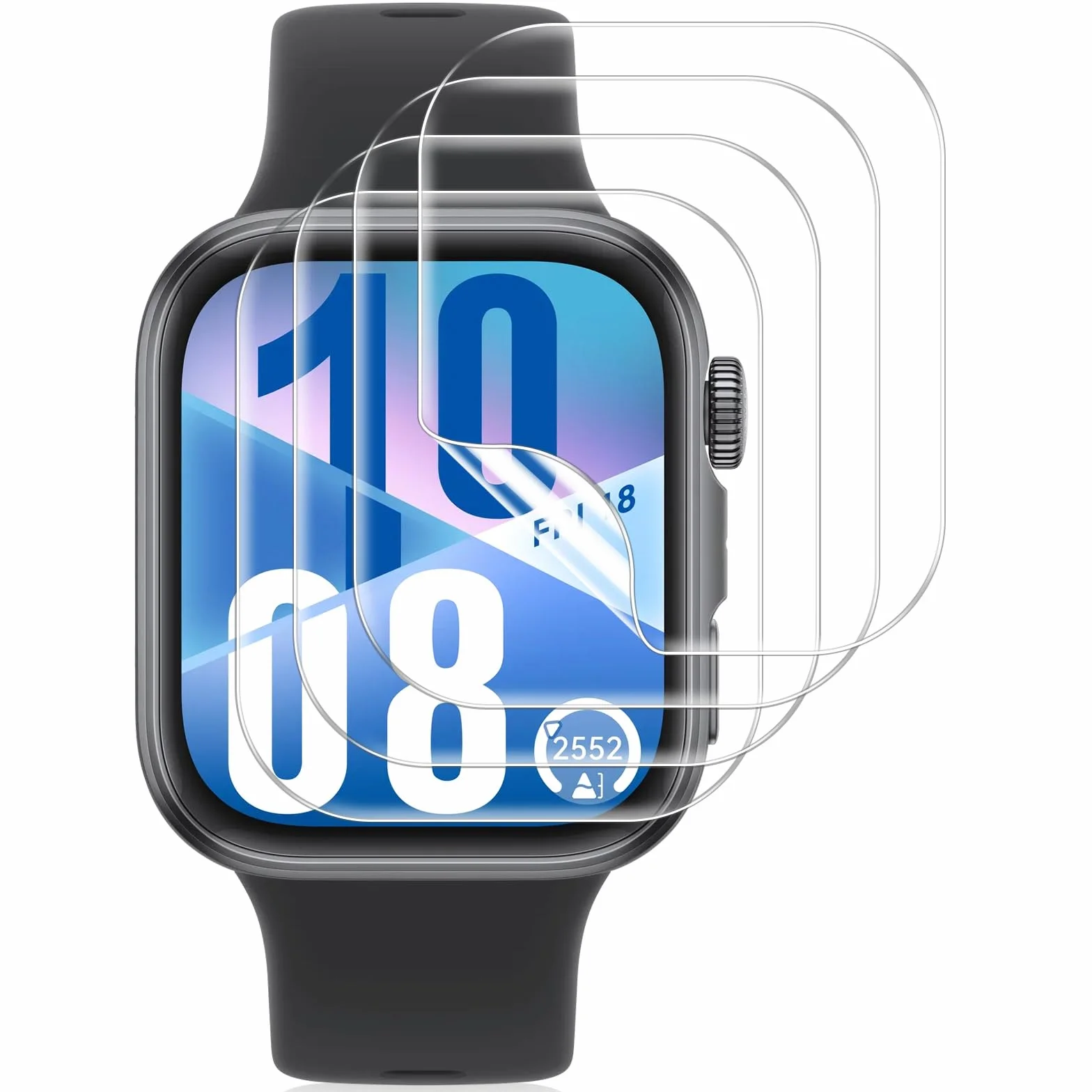 Pnakqil 4 sztuki folii ochronnej na Huawei Watch Fit 4 ochrona wyświetlacza | Elastyczna folia TPU [Bez pęcherzyków] - HD Przezroczysta odporna na zarysowania folia ochronna na wyświetlacz, Pełne