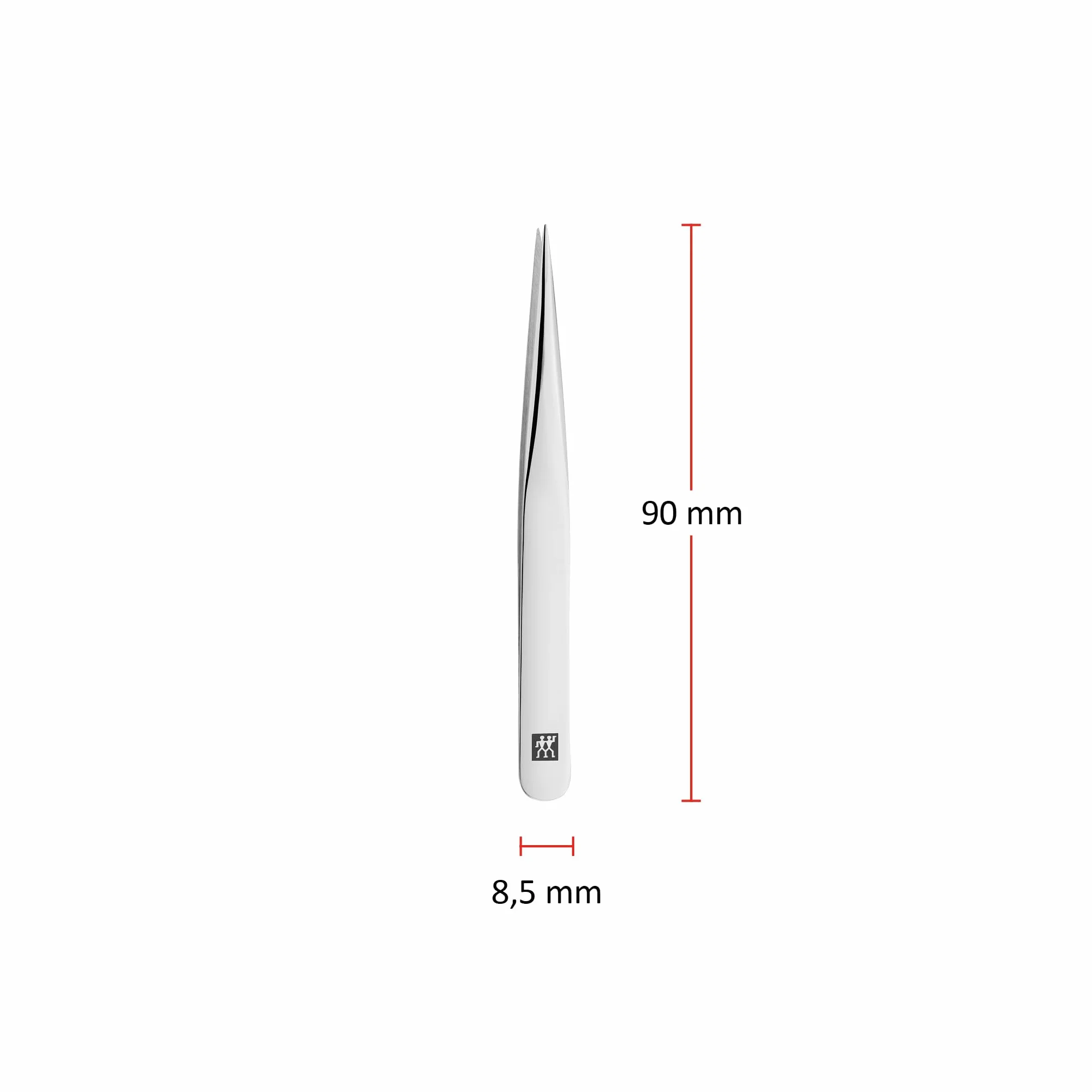 ZWILLING Pęseta spiczasta (usuwanie drzazg, wrastających lub cienkich włosków, ręcznie szlifowane, szorstkie końcówki), polerowana, srebrna, 90 mm