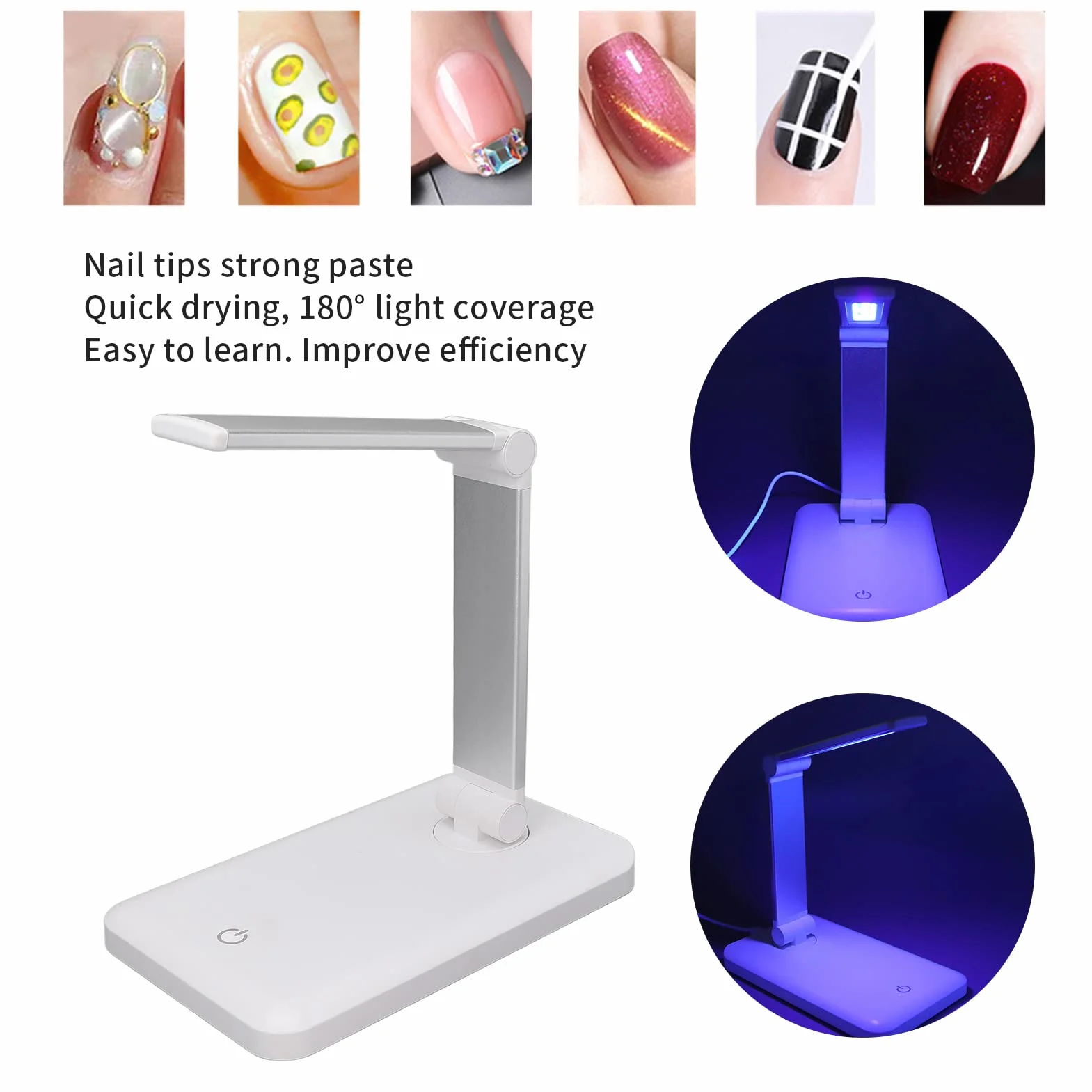 Lampa UV LED Fold Nail, SkłAdana Lampa żElowa do Paznokci, Lampa UV do Paznokci żElowych, Suszarka do Paznokci Szybki żElowy Lakier do Paznokci Utwardzanie LED UV z Kablem USB do Paznokci, Strona