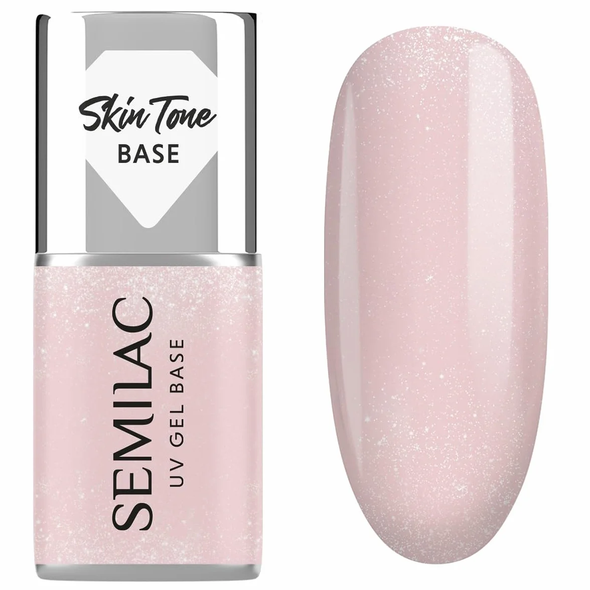 Semilac Baza do Lakierów Hybrydowych Skin Tone Cover Base Glitter Beige 7 ml