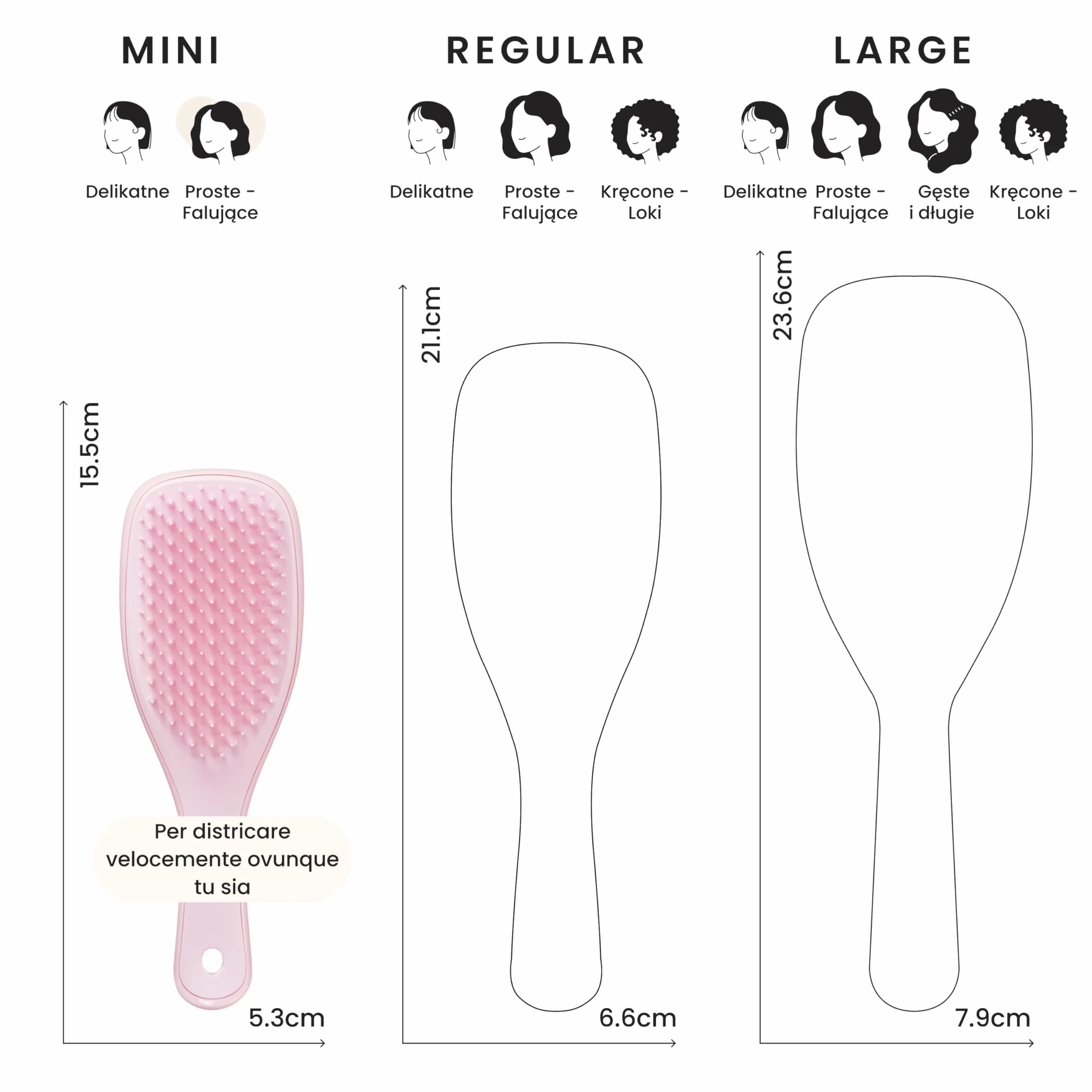 Tangle Teezer Mini Ultimate Detangler - do włosów mokrych i suchych - szczotka do rozczesywania do wszystkich rodzajów włosów - idealna szczotka dla dzieci i w podróży - Milenijny róż