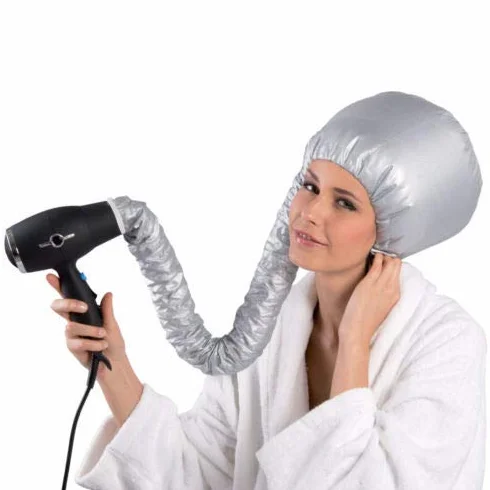 Bonnet kask do suszenia suszarka do włosów gumową taśmą mocowania szary