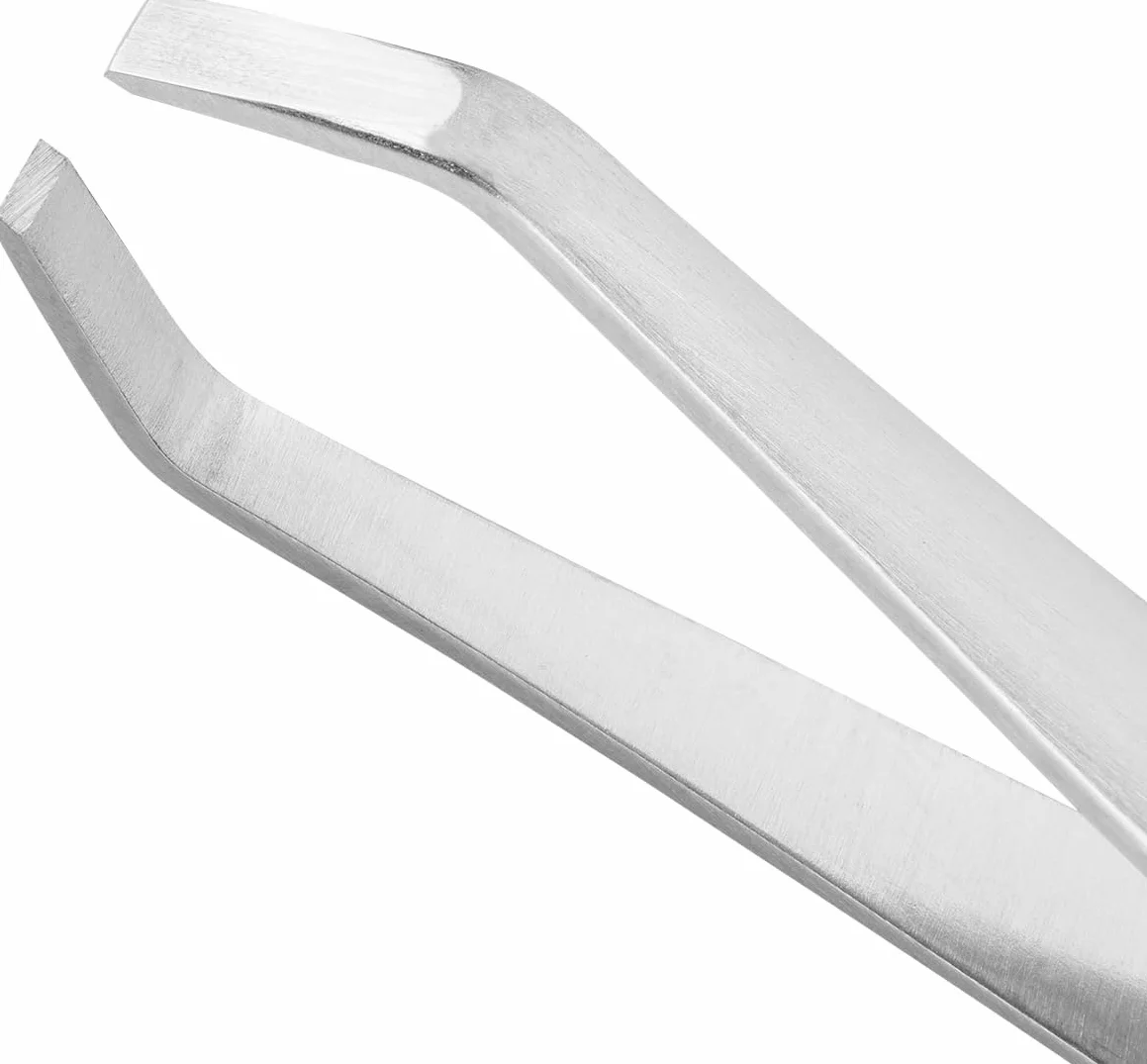 ZWILLING Pęseta kątowa (wyrywanie brwi, szorstkie, idealnie skalibrowane końcówki, hipoalergiczna), premium, srebrna, 90 mm
