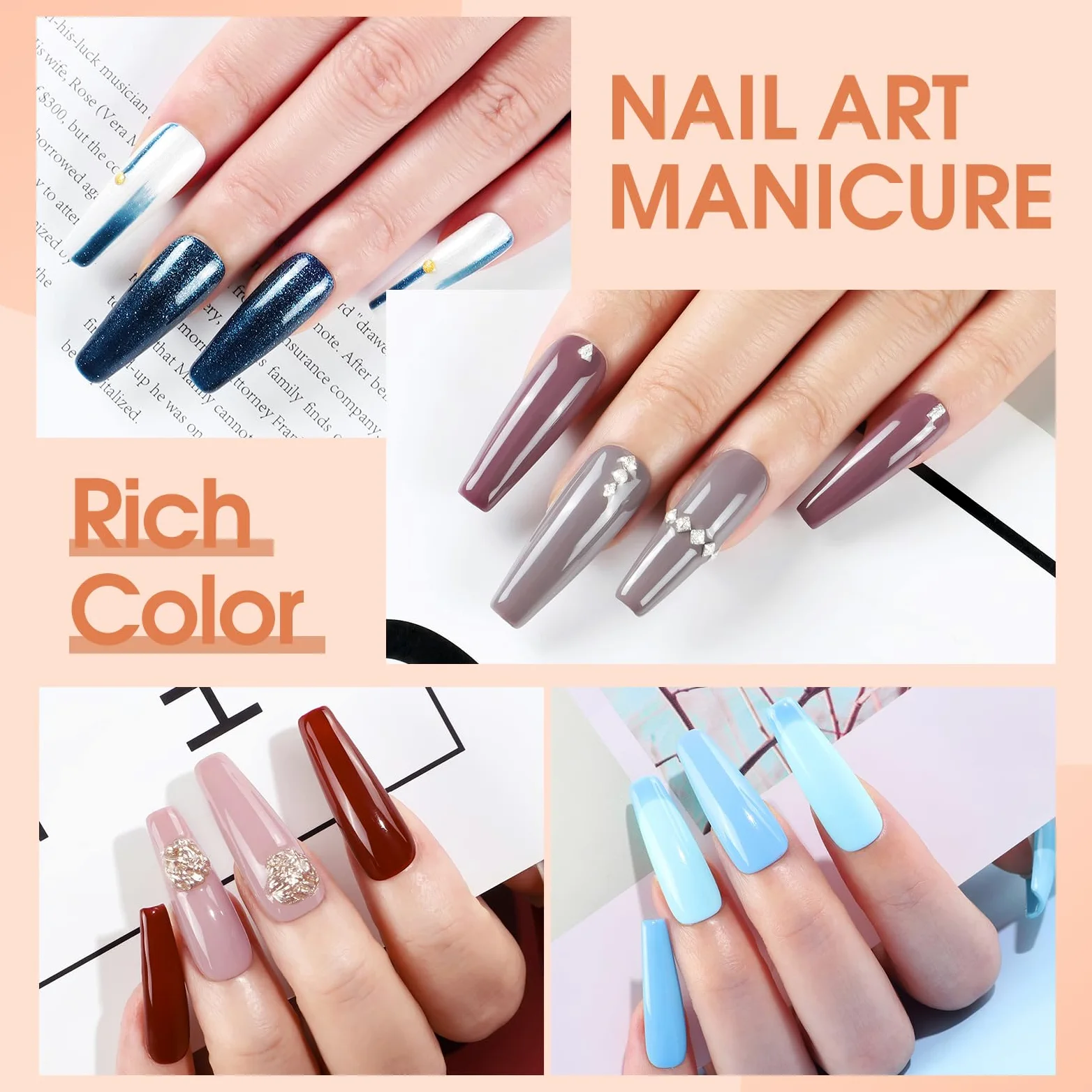 COSCELIA Żelowy zestaw do paznokci z lampą UV 20 kolorów Baza Top Coat narzędzia do manicure
