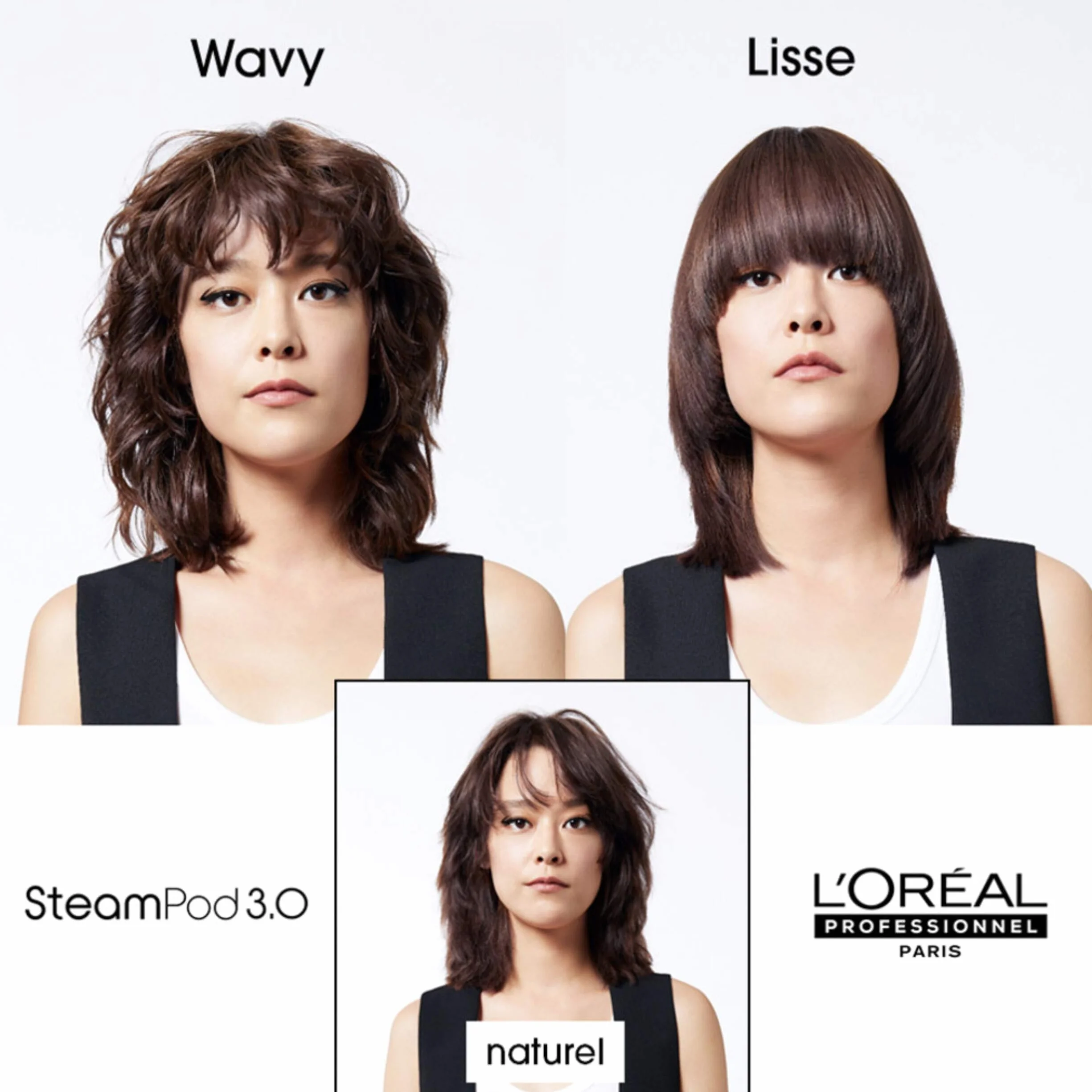 Steampod | Zestaw 3 aktywowanych mlek do prostowania włosów cienkich | wegańska formuła | Podwójne działanie : Wygładzanie i ochrona | 3 x 150 ml | L'Oréal Professionnel