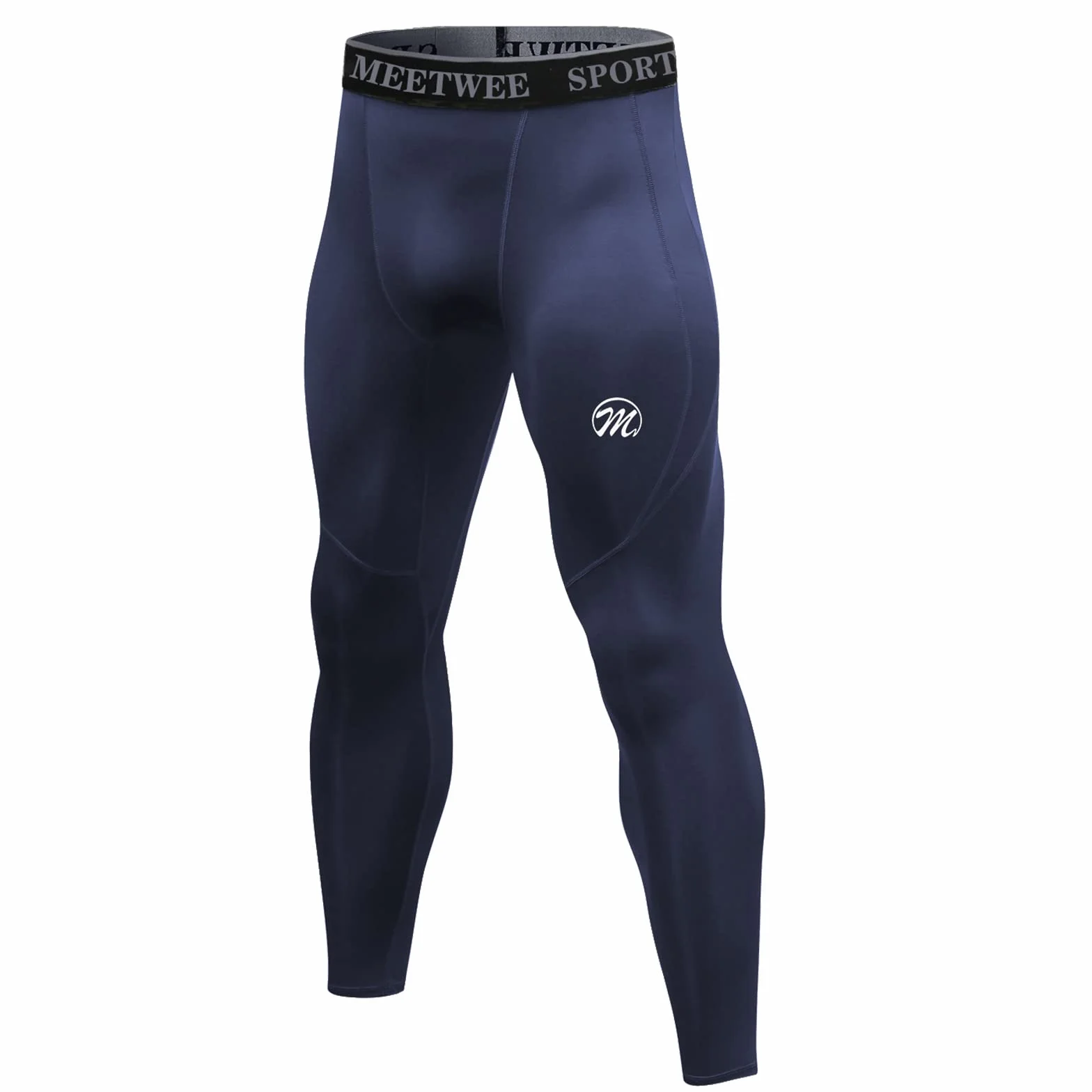 MEETWEE U9b - MEETWEE Męskie spodnie kompresyjne, sportowe legginsy, długie spodnie do biegania, oddychające, spodnie funkcyjne. Mężczyźni