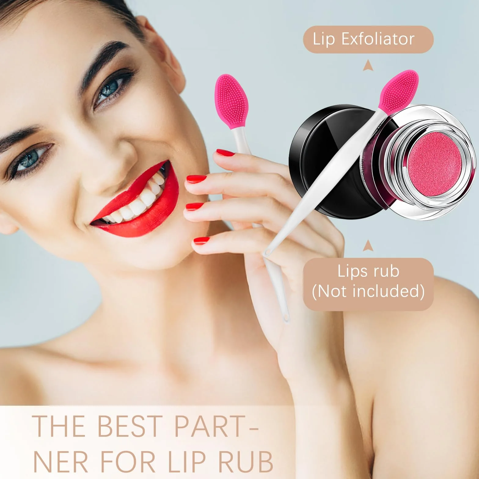 5 szt. pędzelek do ust delikatny peeling do ust dwustronny silikonowy mini złuszczający aplikator połysk zestawy do oczyszczania makijażu dla gładkich miękkich jasnych zdrowych mężczyzn kobiet