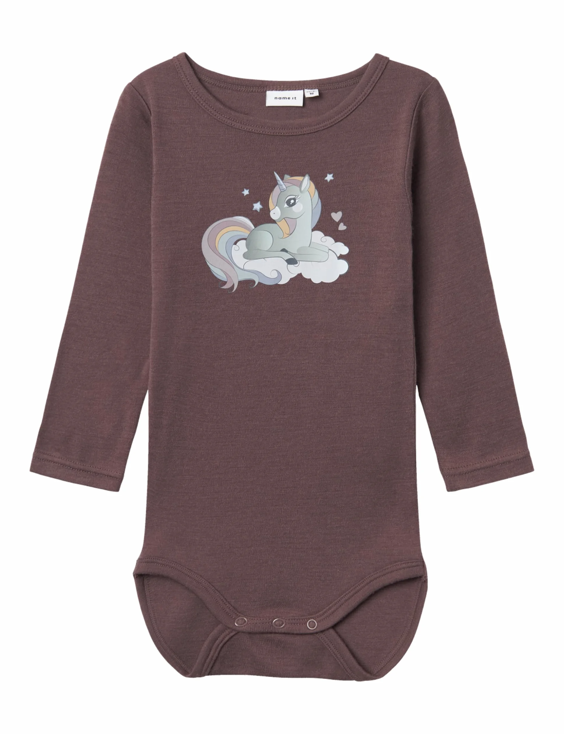 NAME IT Nmfwillitus Wool Ls Body, liliowy, 86 cm