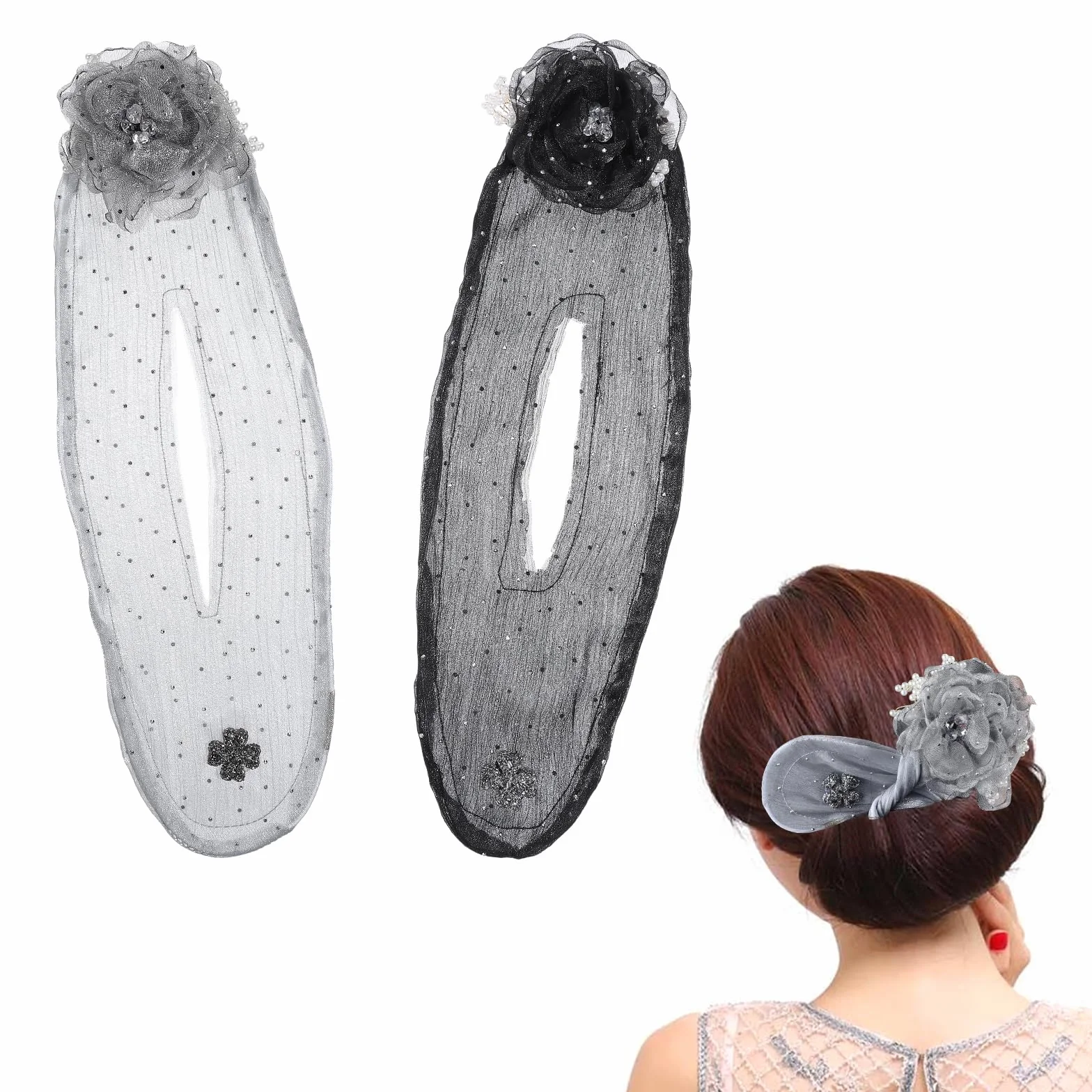 JIEYAO Hair Bun Roller 2 Sztuki Twist Hairstyle Kok Ozdoba Do Włosów Ręcznie Wyprofilowana Klips