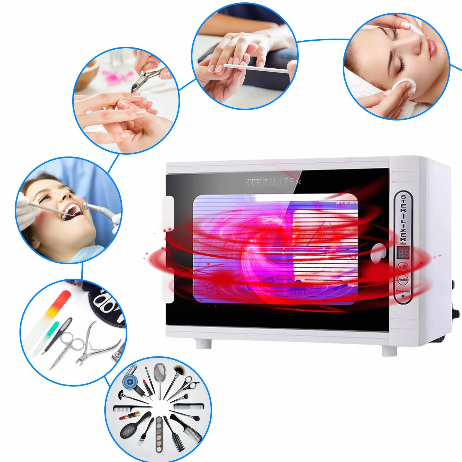 Szafka do dezynfekcji UV, urządzenie do sterylizacji, do manicure, sterylizator UV, sterylizator narzędzi do paznokci, wysokowydajny sterylizator do narzędzi do paznokci z timerem, do kosmetyków