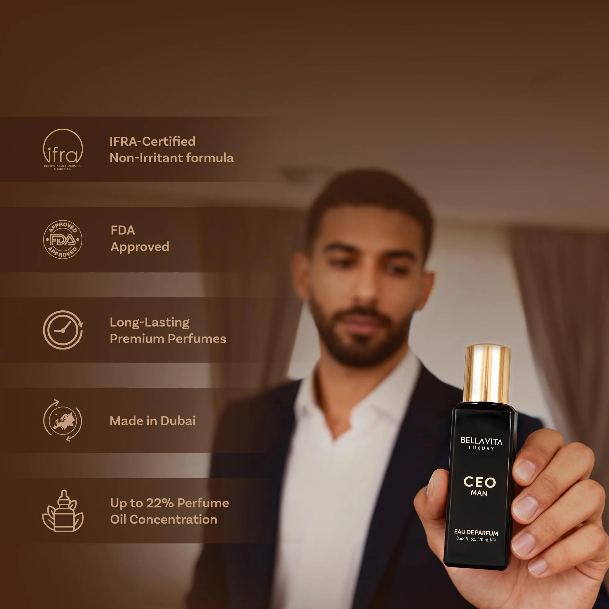 Bella Vita Luxury Długotrwały zestaw upominkowy perfum dla mężczyzn, 4 x 20 ml, prezenty dla mężczyzn, drzewny, cytrusowy, oud, zapach premium | KLUB, OUD, CEO, G.O.A.T