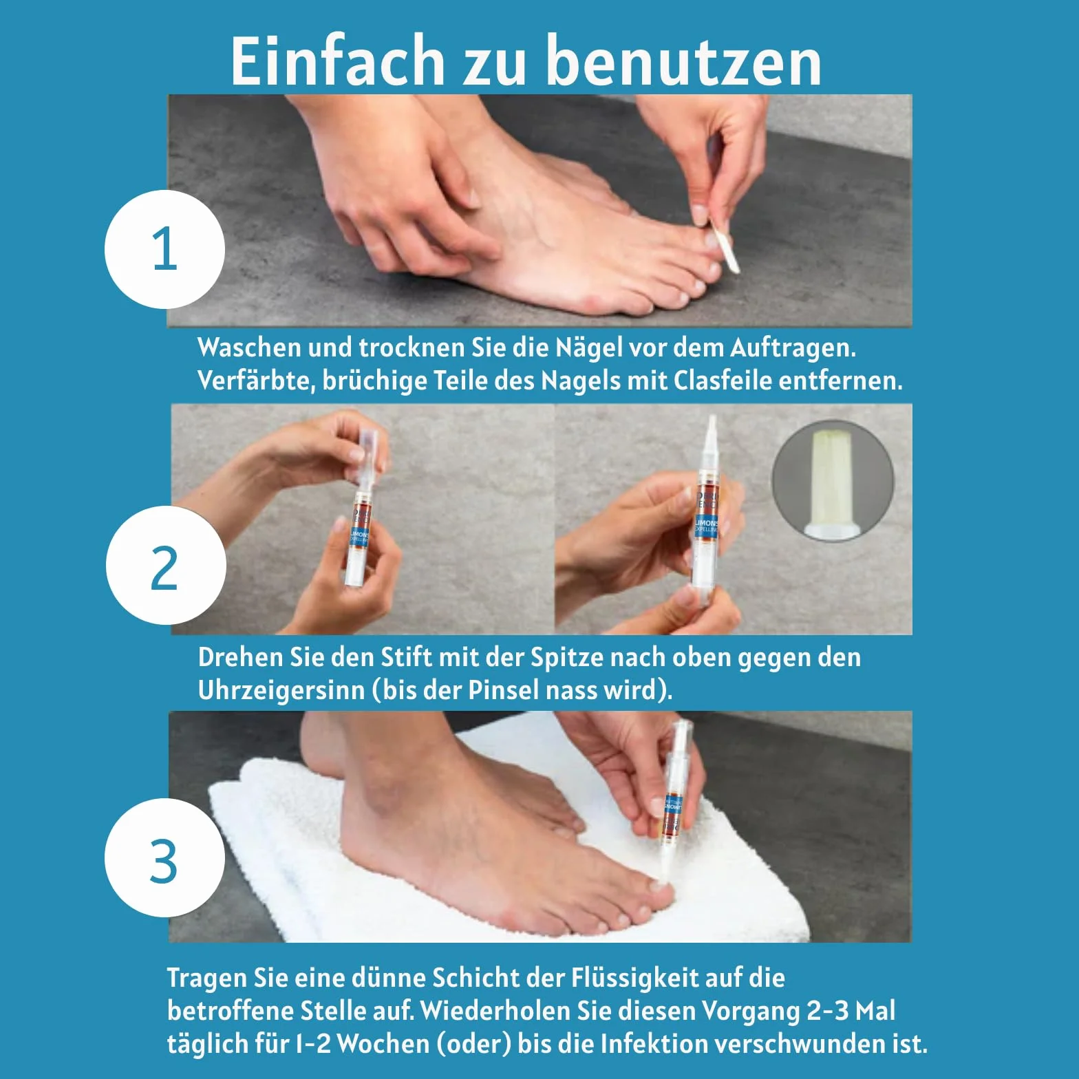 Duoffanny Nail Care Oil Pen, 4 szt. x 3 ml szybka intensywna pielęgnacja, sztyft do odżywiania i pielęgnacji uszkodzonych paznokci