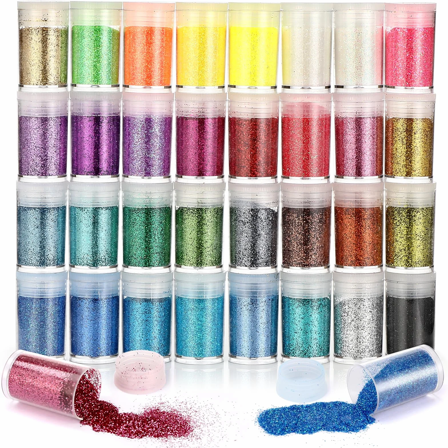Kasanni 32 kolory brokatu do twarzy, brokatowy proszek do majsterkowania i dekoracji, manicure, włosów, makijażu, kart, papieru, na imprezy