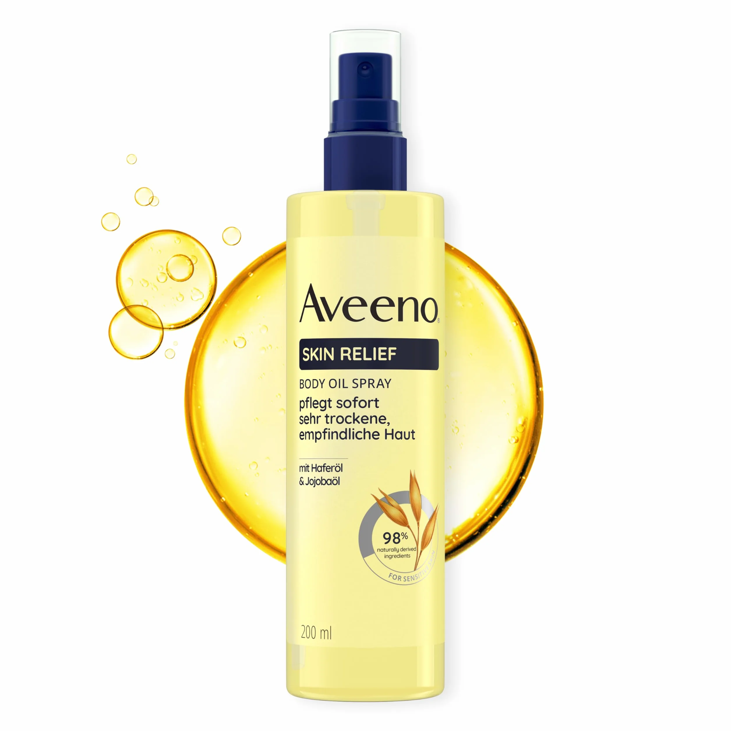 Aveeno® Skin Relief olejek do ciała w sprayu do pielęgnacji skóry i ciała, olejek z olejkiem owsianym i olejkiem jojoba do bardzo suchej, wrażliwej skóry
