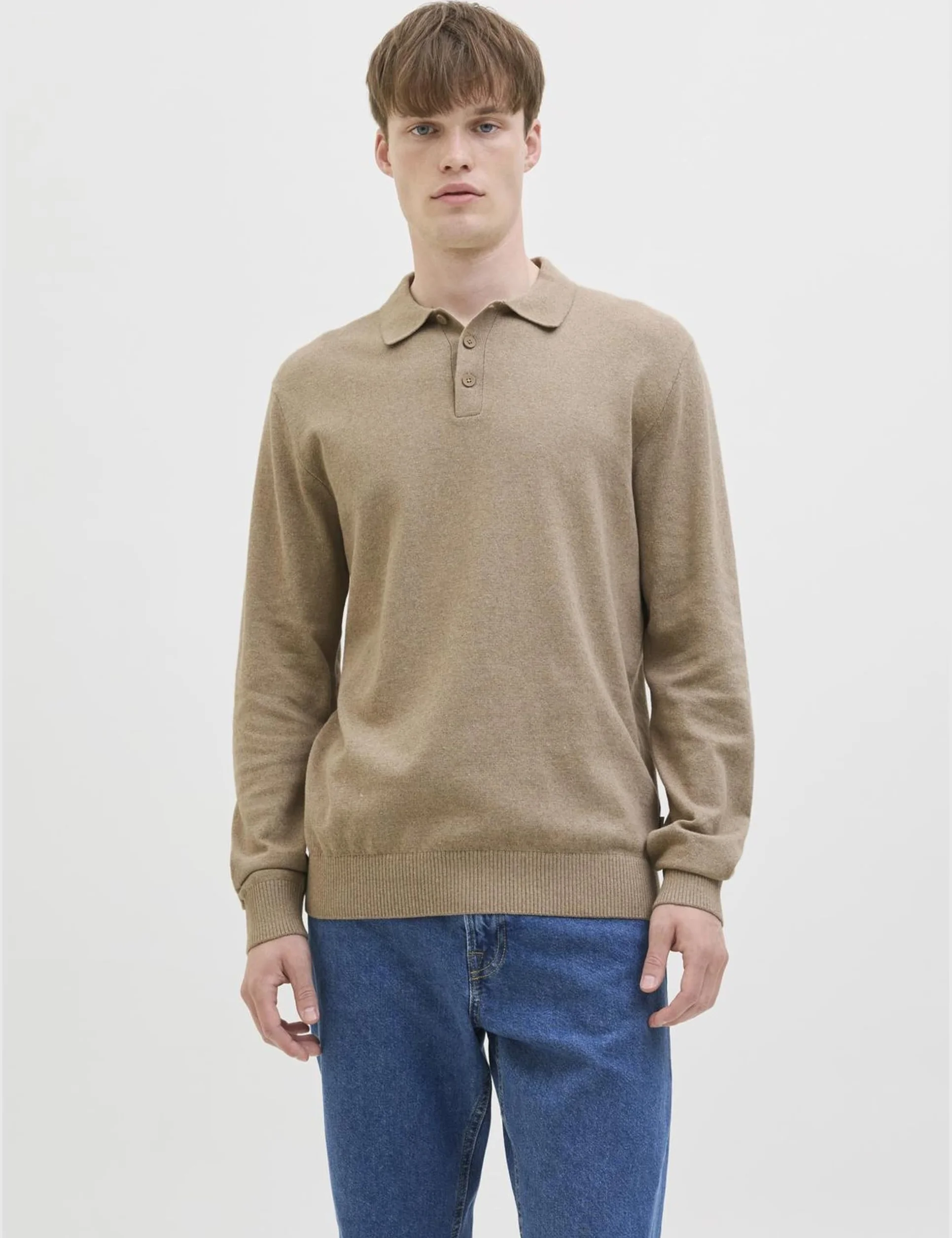 Jrebcallum Knit Polo Neck Ls, Crockery., M