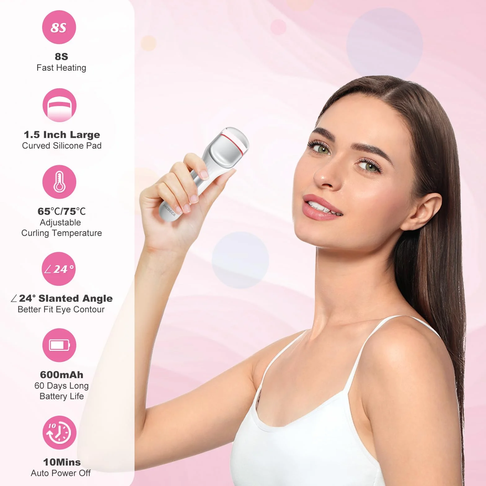 HEBECA Podgrzewana zalotka do rzęs 8 s 600 mAh EC4001