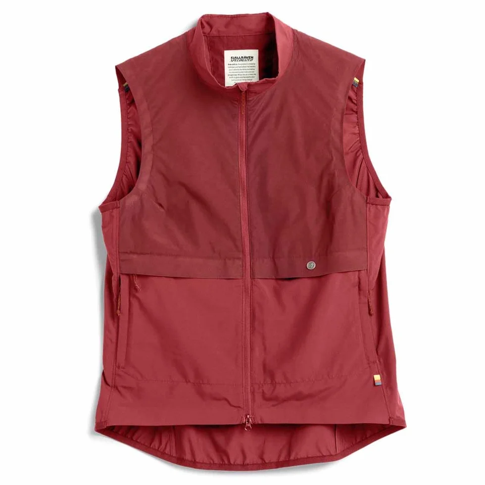 Fjällräven Adventure damska kamizelka outdoorowa, lekka, pakowalna, czerwona granatowa, S