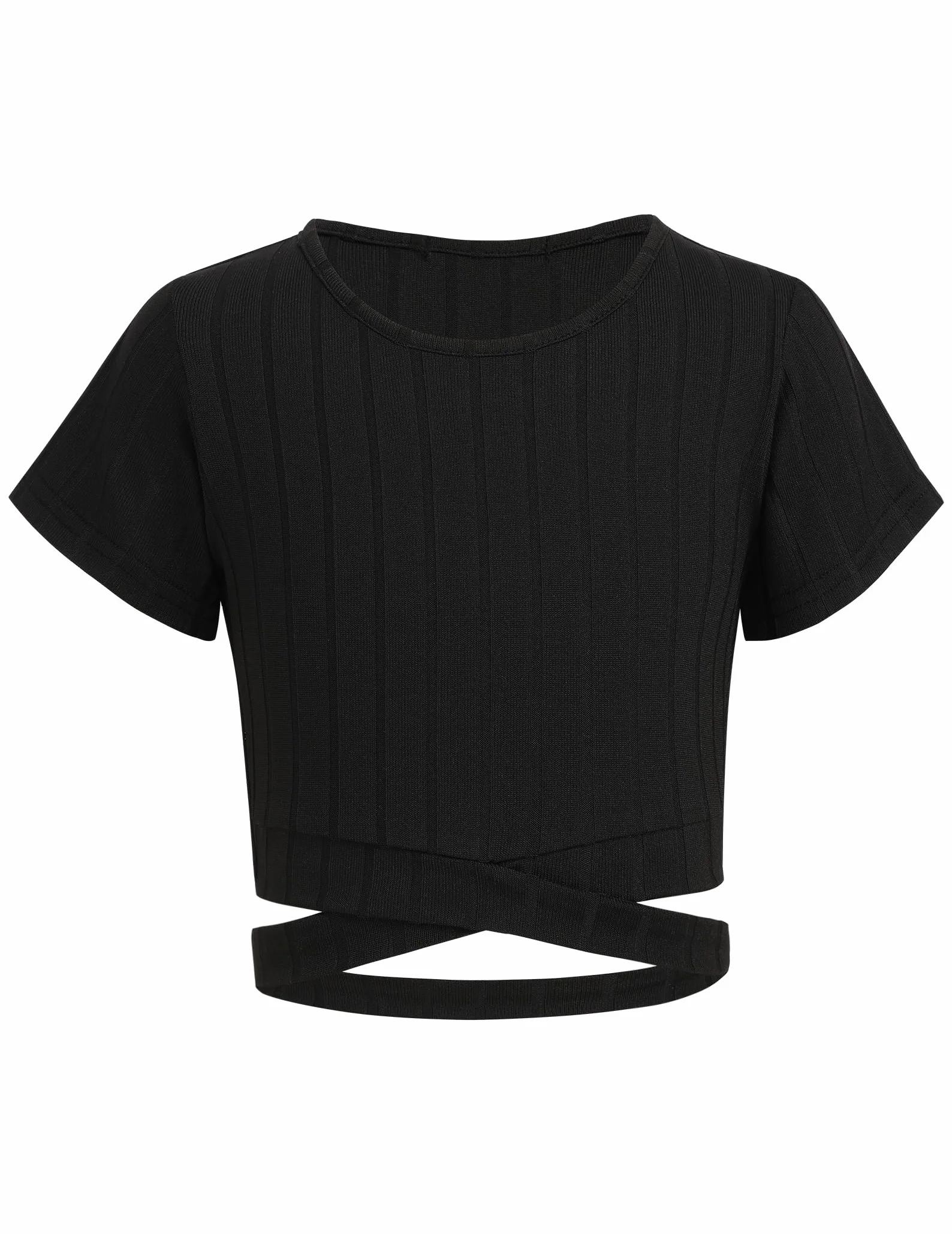 Arshiner Dziewczęcy T-shirt krótki dziecięcy na lato, bez brzucha, topy, czas wolny, modne koszulki dla dziewczynek w wieku 8-15 lat