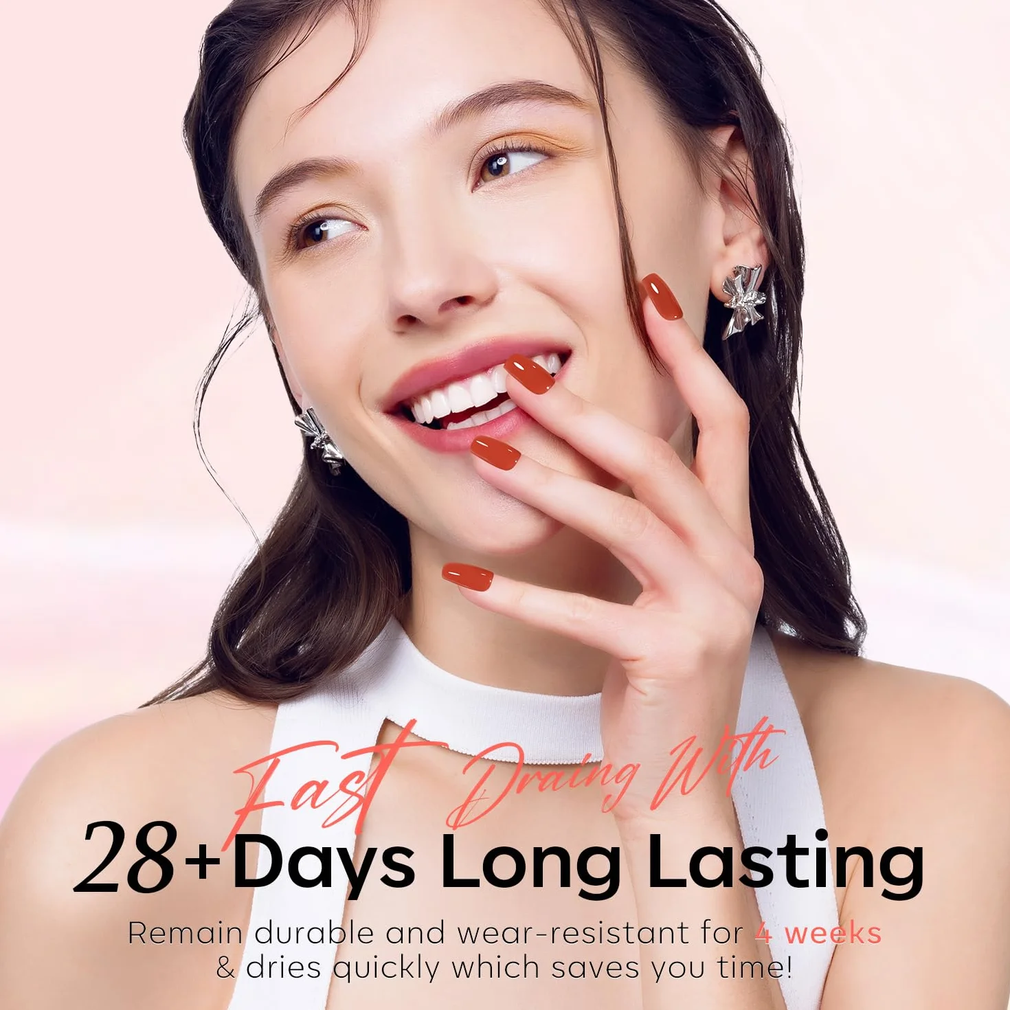 Modelones Zestaw żelowych lakierów do paznokci, 6 kolorów, żelowe, przezroczyste, różowe, nude, brązowe, żelowe lakiery UV do Starter Nail Art Salon DIY Home, 7 ml