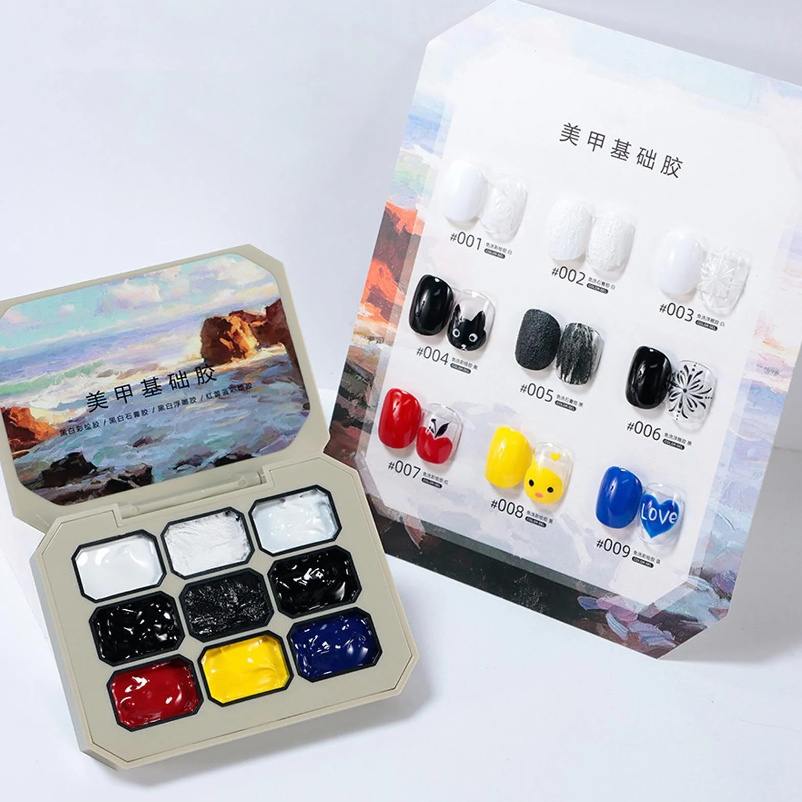 Paleta lakierów żelowych do paznokci, pastelowa paleta 9 kolorów, połyskująca paleta żelowa, zestaw do manicure, do domu, sypialni, szkoły, podróży