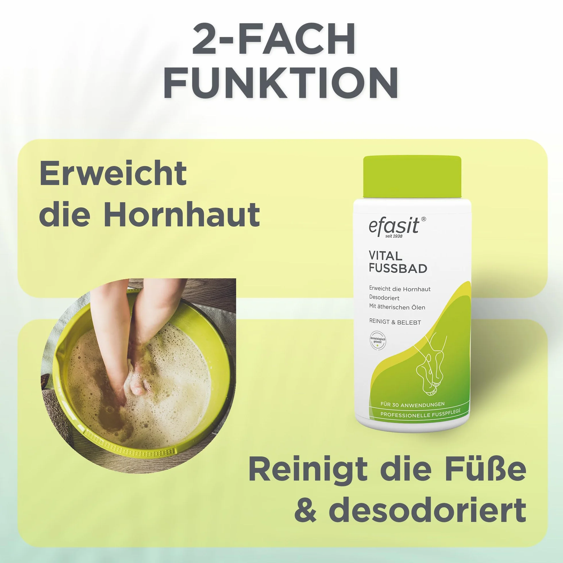 efasit Vital Kąpiel do stóp 400 g - podstawowy dodatek do kąpieli do modzeli dla pachnących, zadbanych i zrelaksowanych stóp, zmiękczający modzele, do 30 zastosowań