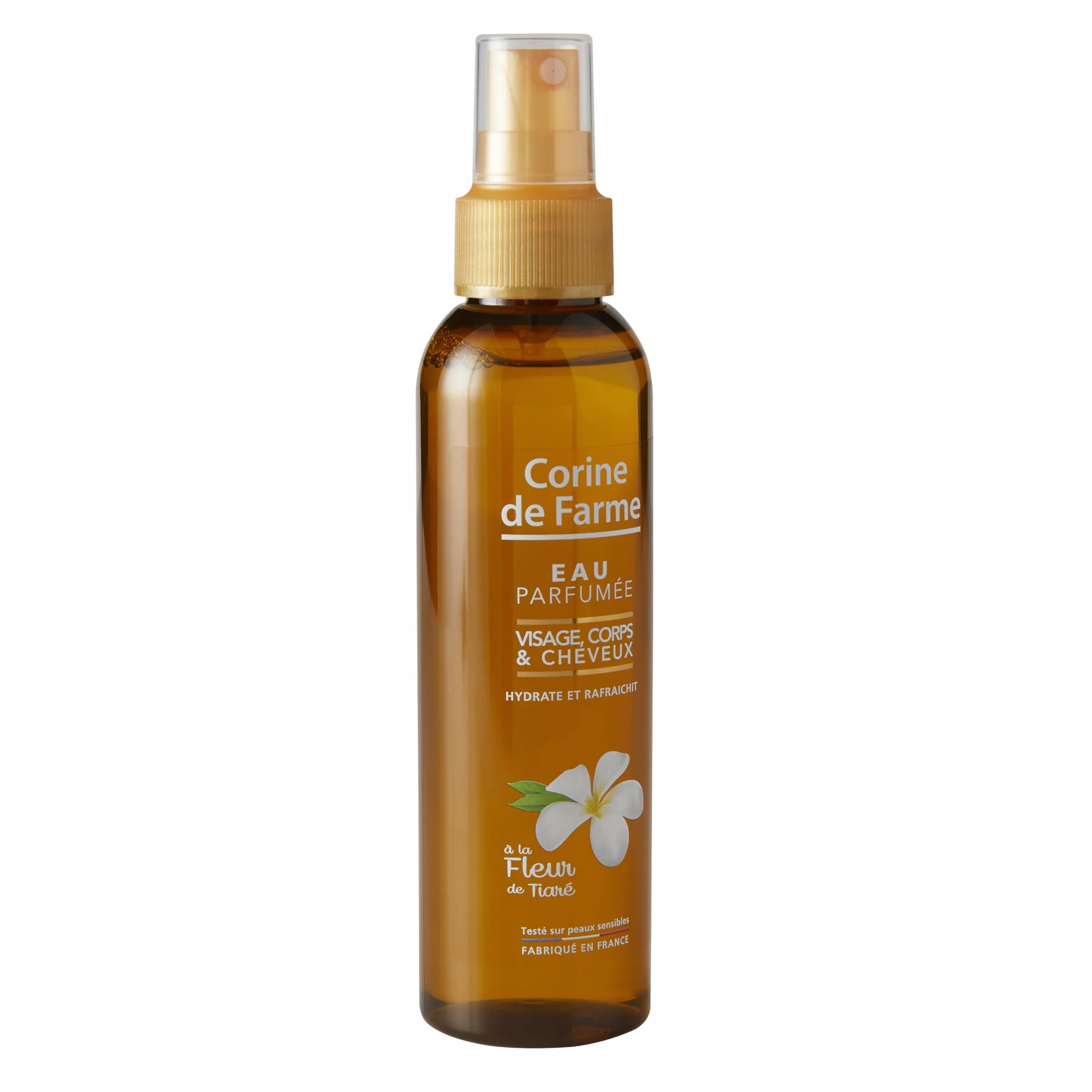 Corine de Farme - Monoi Tiaré Perfumowana woda - Mgła do pielęgnacji twarzy, ciała i włosów - Nawilża, chłodzi i perfumuje skórę - Bezalkoholowa - 150 ml
