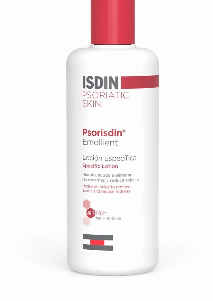 ISDIN Psorisdin Emollient, Codzienny balsam, nawilża, usuwa łuski i zmniejsza zaczerwienienia skóry osób z łuszczycą, 400 ml