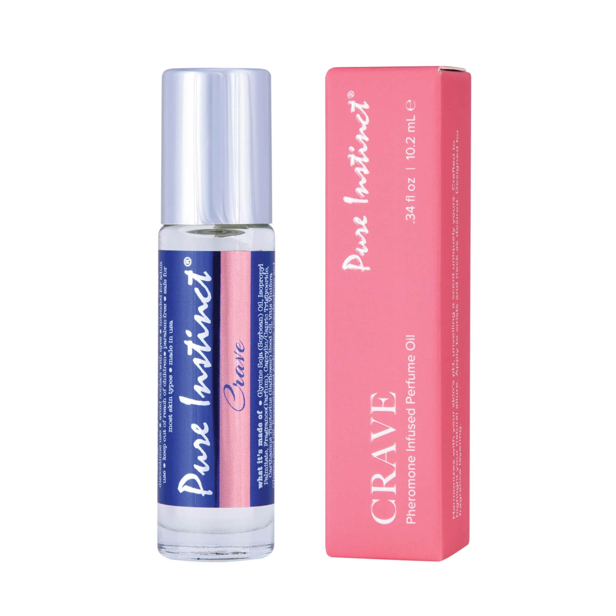 Pure Instinct CRAVE Roll-On The Original Pheromone Infused Essential Oil Perfume Cologne – Dla Niej – TSA Ready 0,34 uncji