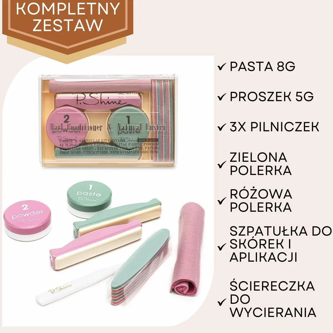 P.Shine Japoński zestaw do manicure, do regeneracji i wzmocnienia płytki paznokcia, leczenie naprawcze, zdrowy, wysokiej jakości zestawu do paznokci