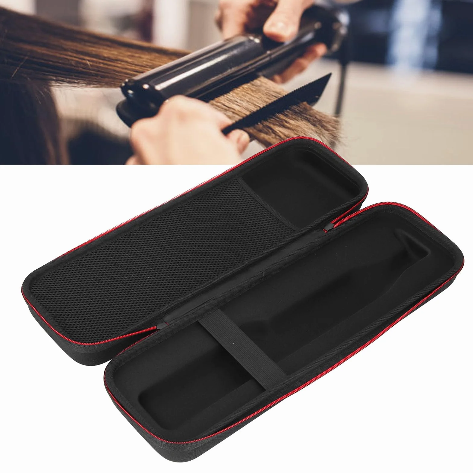 Etui Podróżne do Prostownicy, Przenośne Etui do Przechowywania Twarde Etui Podróżne z Pianki EVA do Prostownicy Corrale, Narzędzia do Włosów Torba Podróżna Etui na