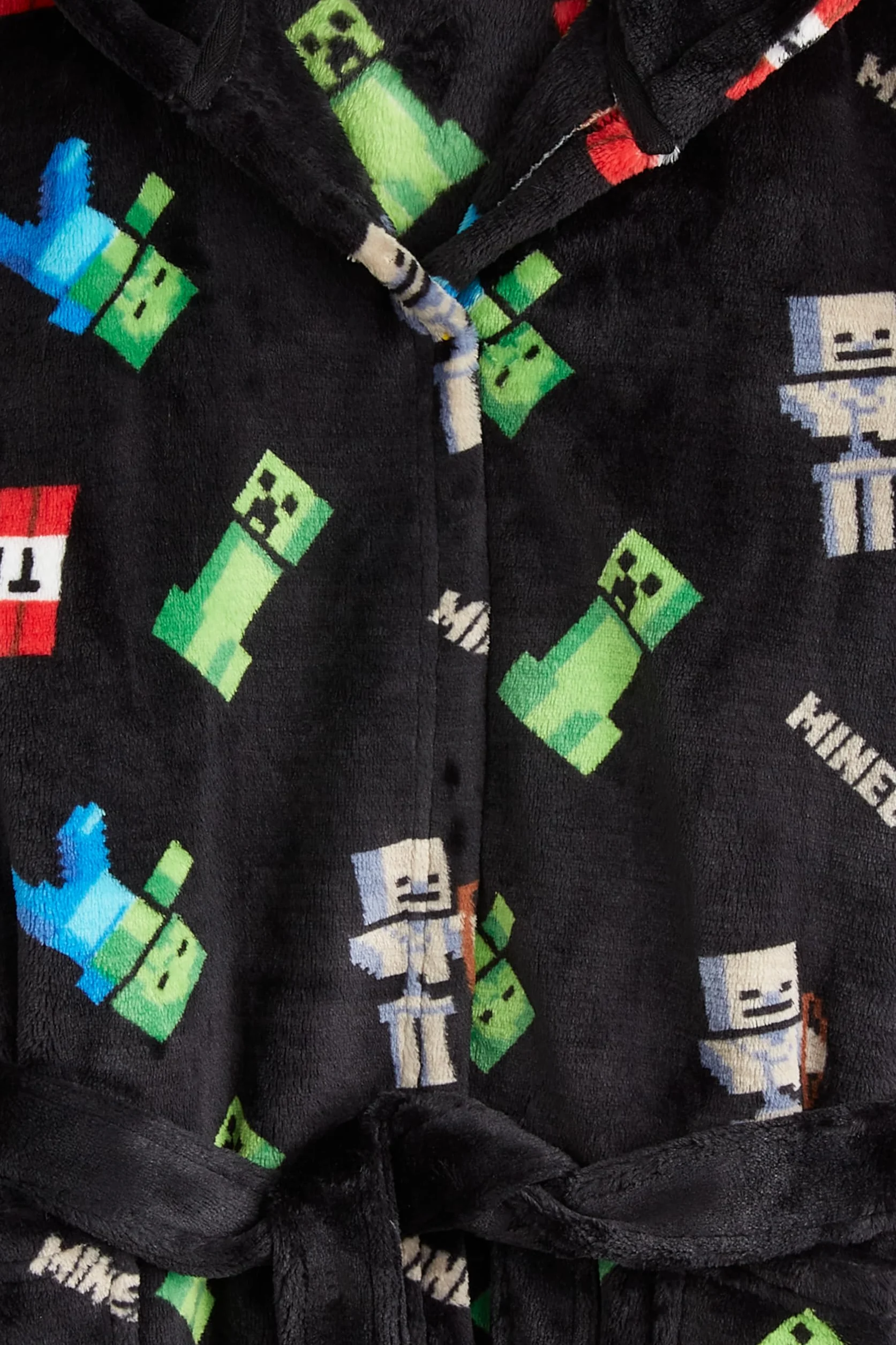 Minecraft Płaszcz poranny, polarowy szlafrok, miękki, przytulny, frotte Creeper i kaptur, młodzieżowy płaszcz flanelowy, dla chłopców i dziewczynek, bielizna nocna Robe