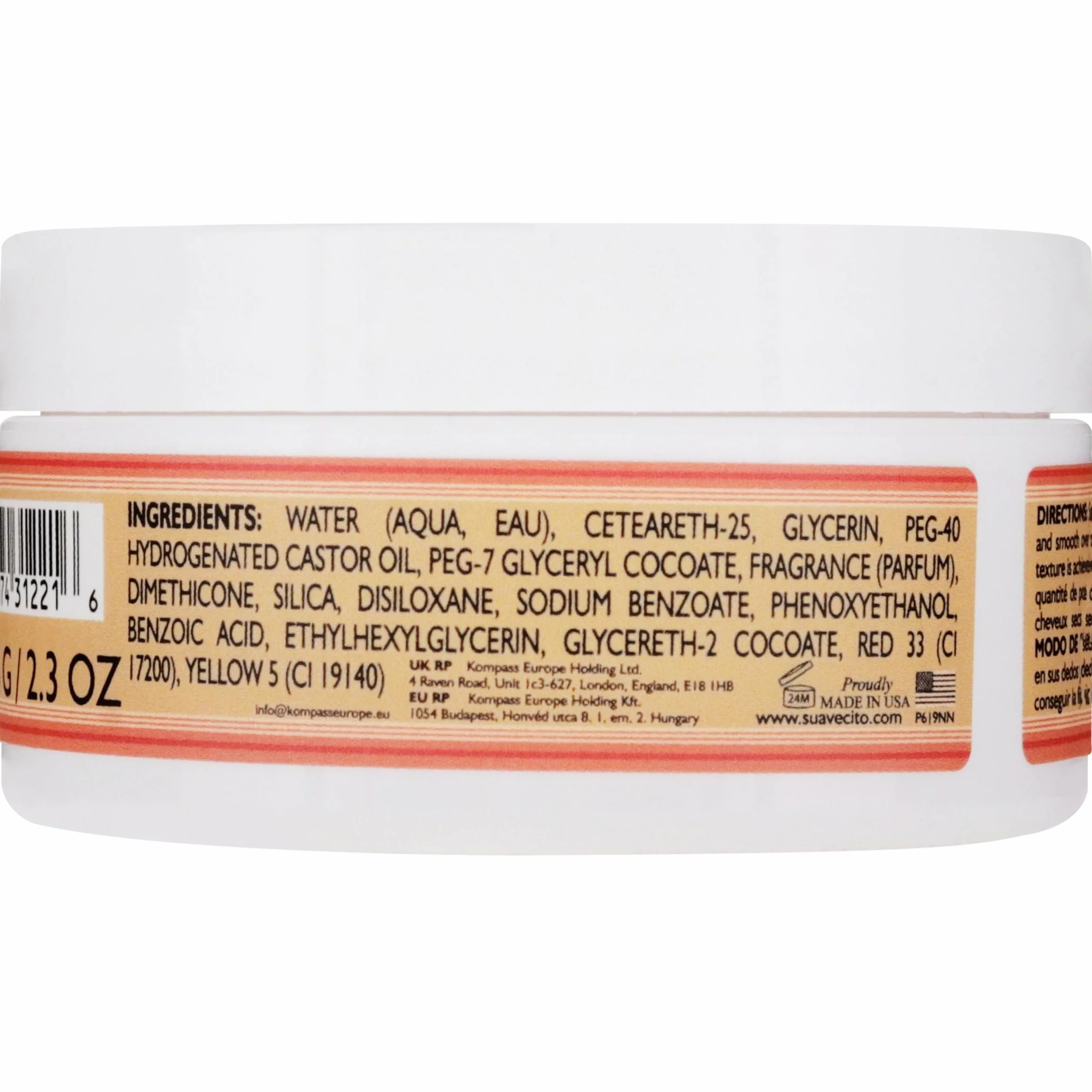 Suavecita Hair Pomade For Women Water Based, Medium Firm Hold Female Pomade 4oz/113g