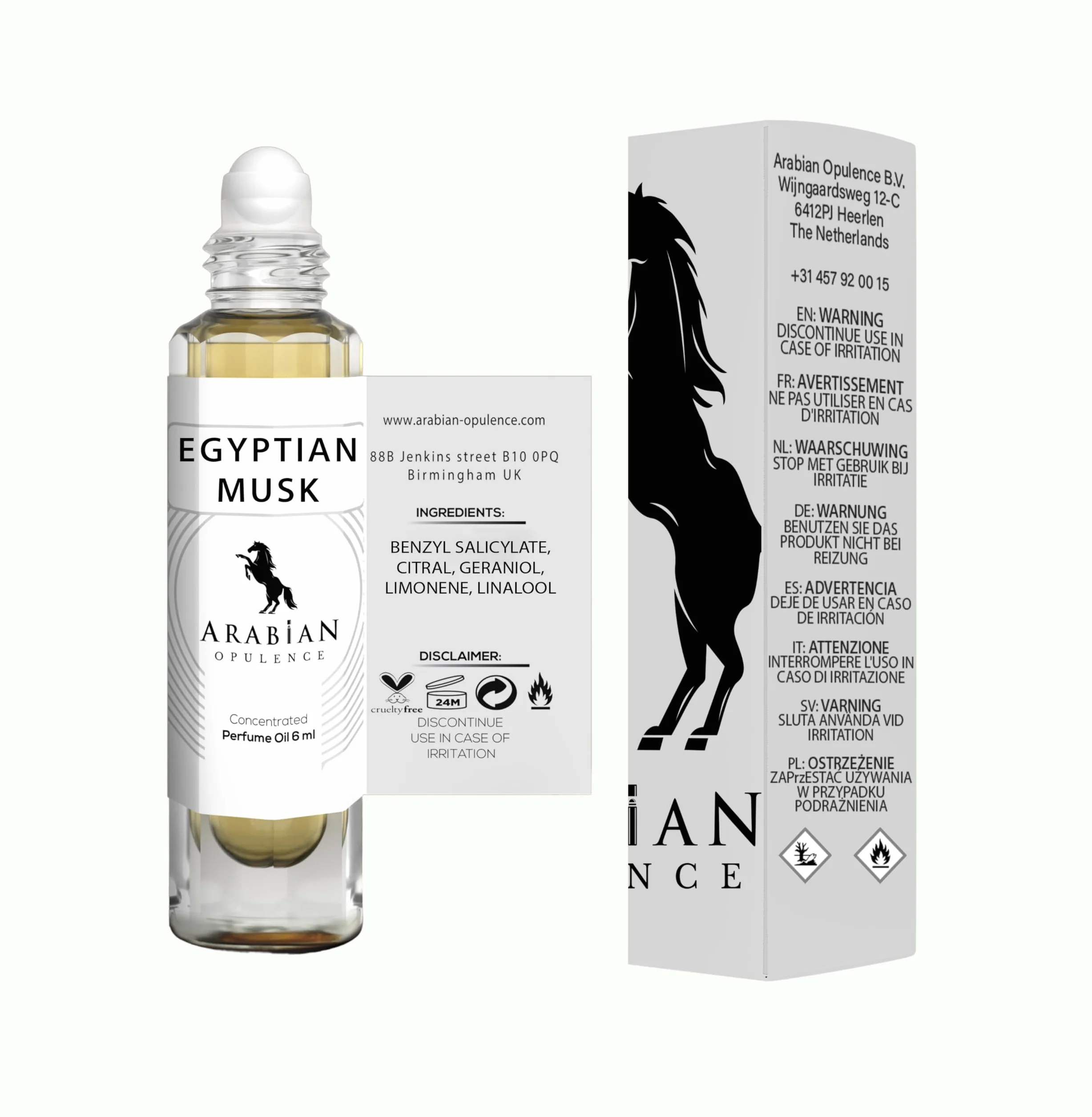 Arabian Opulence FR104 Roll-on olejek perfumowany z egipskiego piżma, skoncentrowany olejek do ciała, 6 ml
