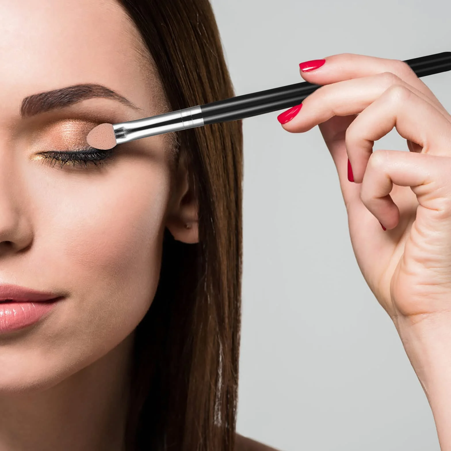 WLLHYF 10pcs Zestaw pędzli do makijażu aplikatorów cieni do powiek, zestaw pędzli do cieni do powiek, wielokrotnego użytku, zmywalny, profesjonalny aplikator cieni do powiek, zestaw pędzli(czarny)