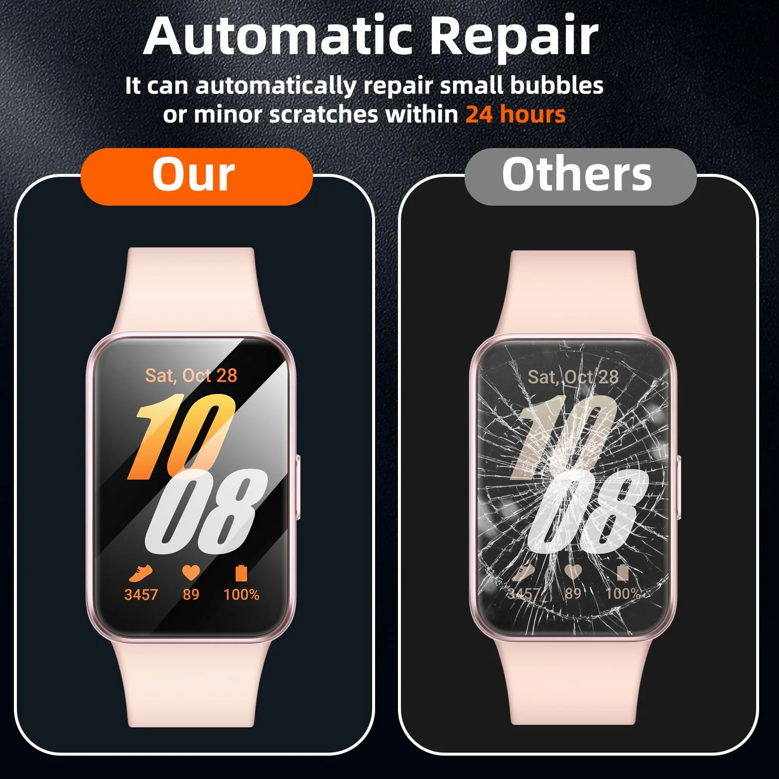 Vauki 4 sztuki folii ochronnej do Samsung Galaxy Fit 3 ochrona ekranu, ochrona przed kurzem, miękka folia TPU na wyświetlacz bez pęcherzyków powietrza, łatwa instalacja, przezroczysta, odporna na